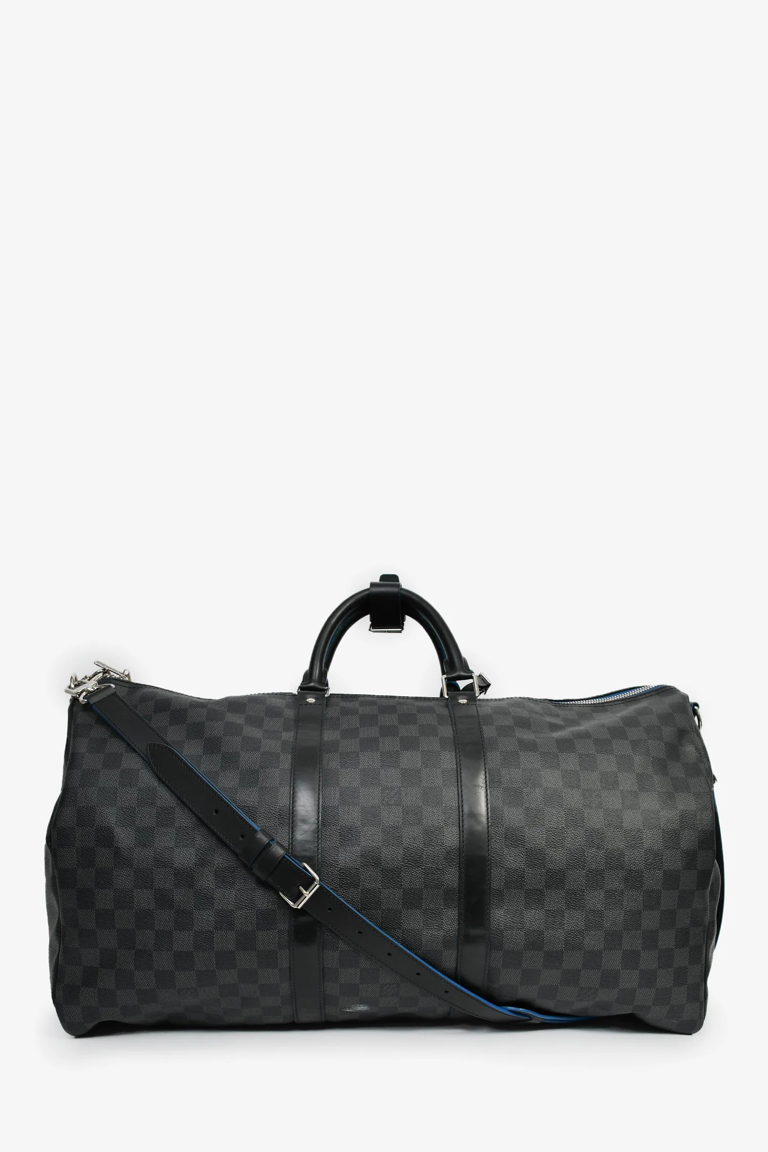 Louis Vuitton Graphite Damier Blue Lined Keepall 55 - Image 2