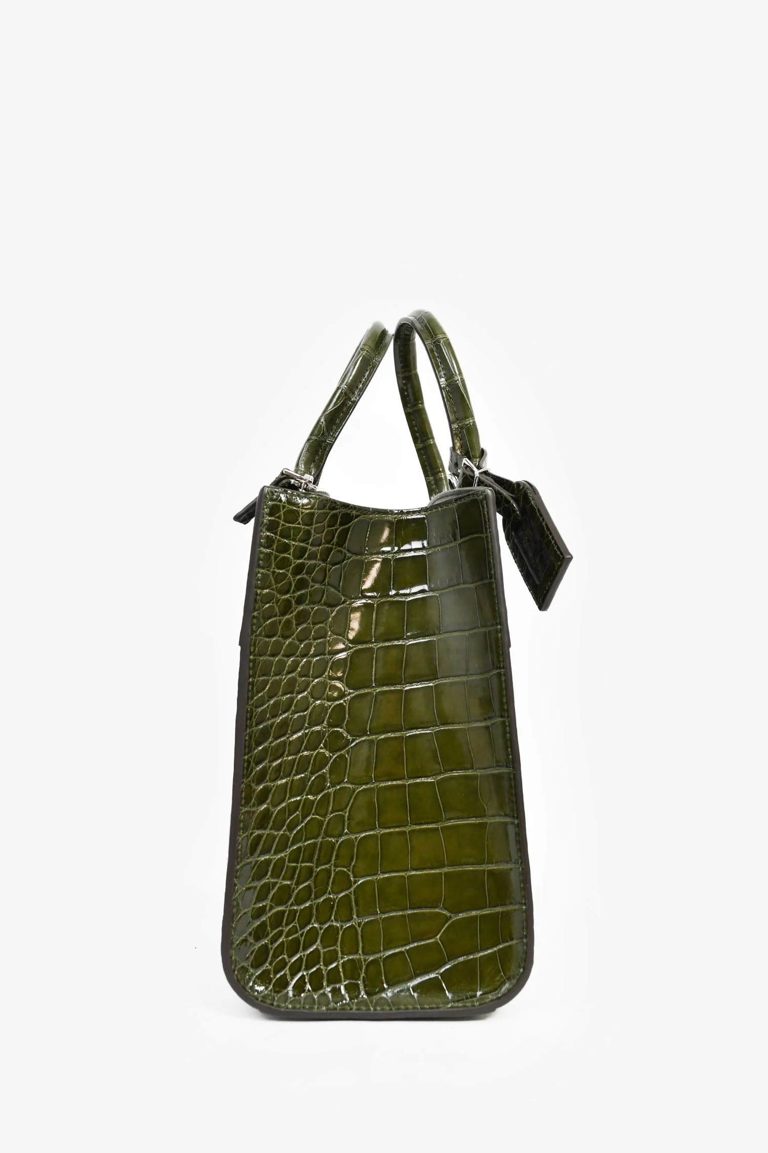 Louis Vuitton Green Alligator Mississippiensis City Steamer MM Top Handle with Strap - Image 3
