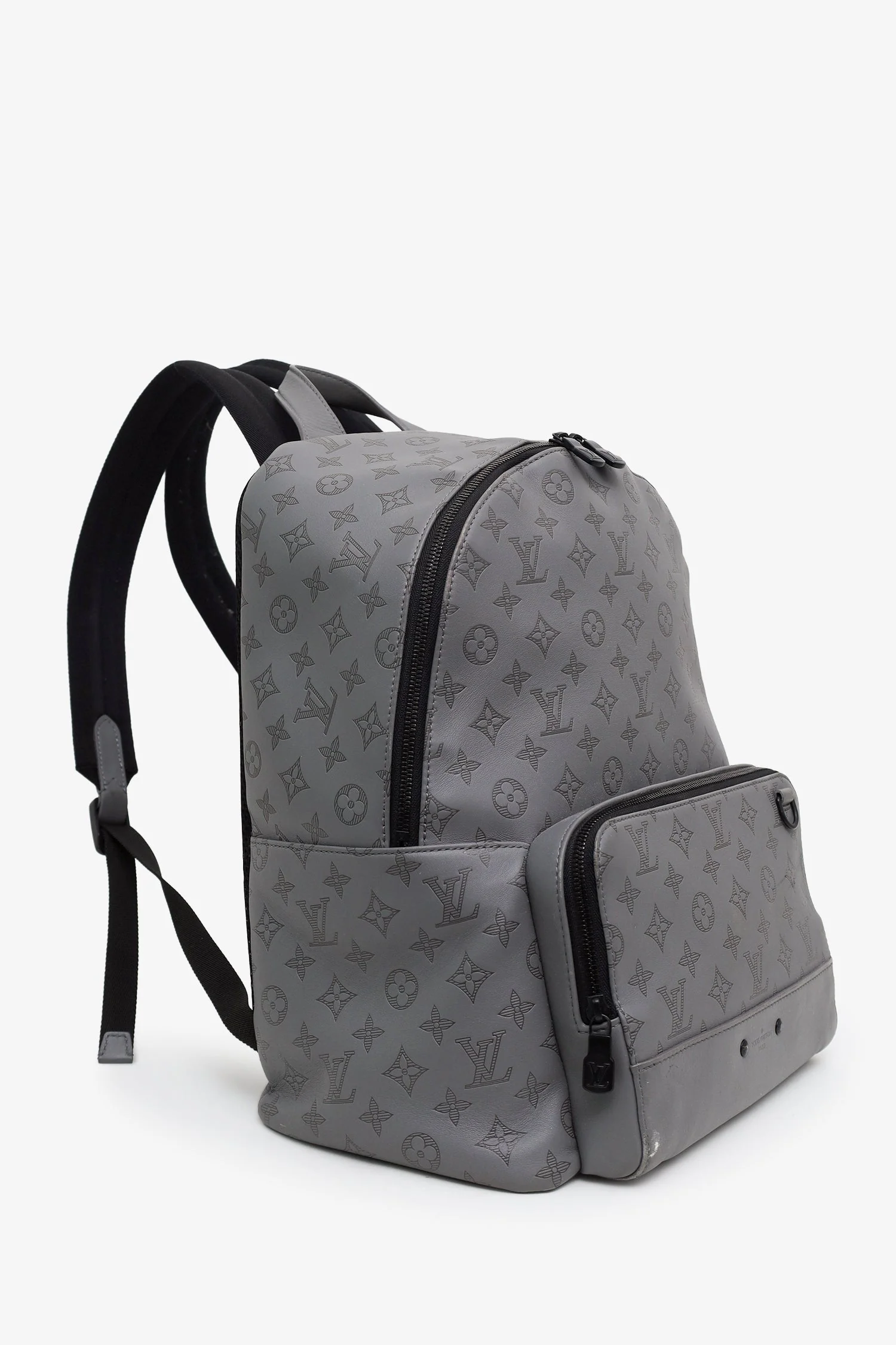 Louis Vuitton Grey Calfskin Monogram Shadow Racer Backpack - Image 2