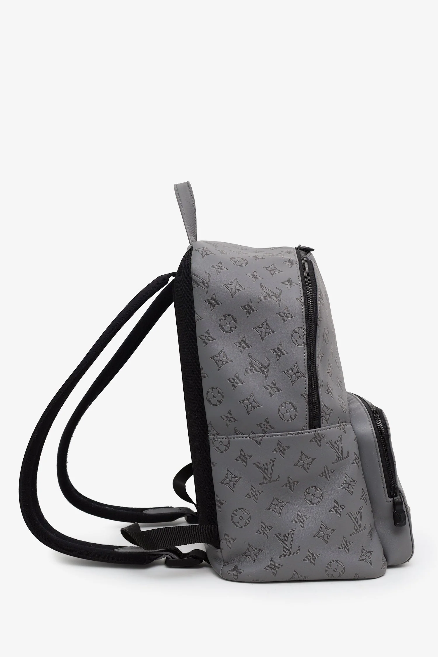 Louis Vuitton Grey Calfskin Monogram Shadow Racer Backpack - Image 4