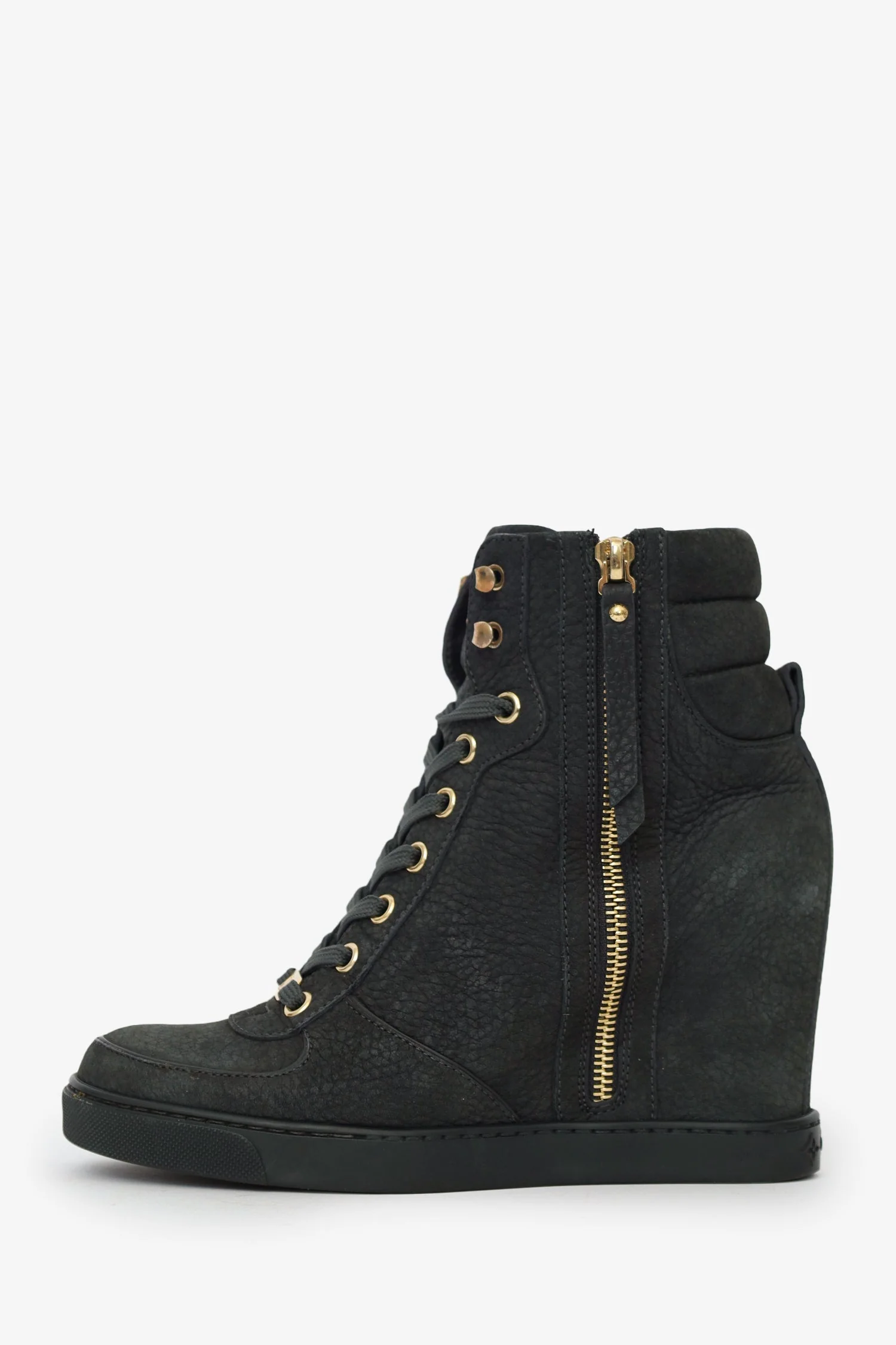 Louis Vuitton Grey Leather Lace Up Ankle Sneaker Size 36.5 - Image 5