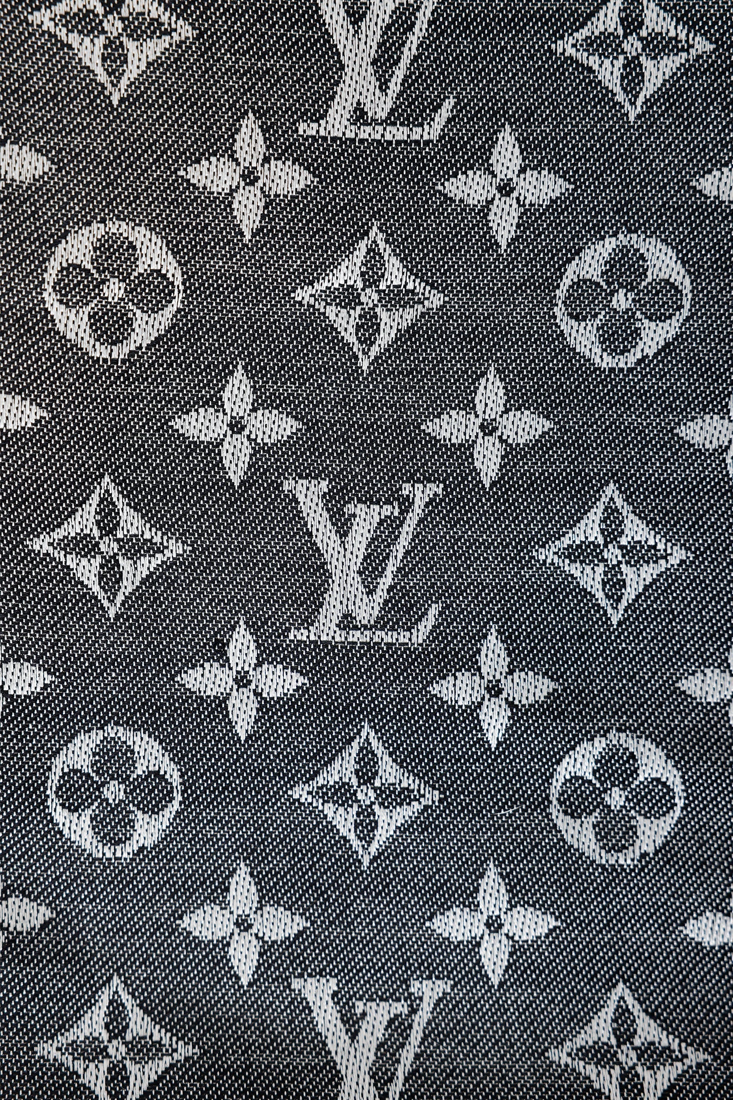 Louis Vuitton Grey Monogram Silk/Wool Scarf - Image 3