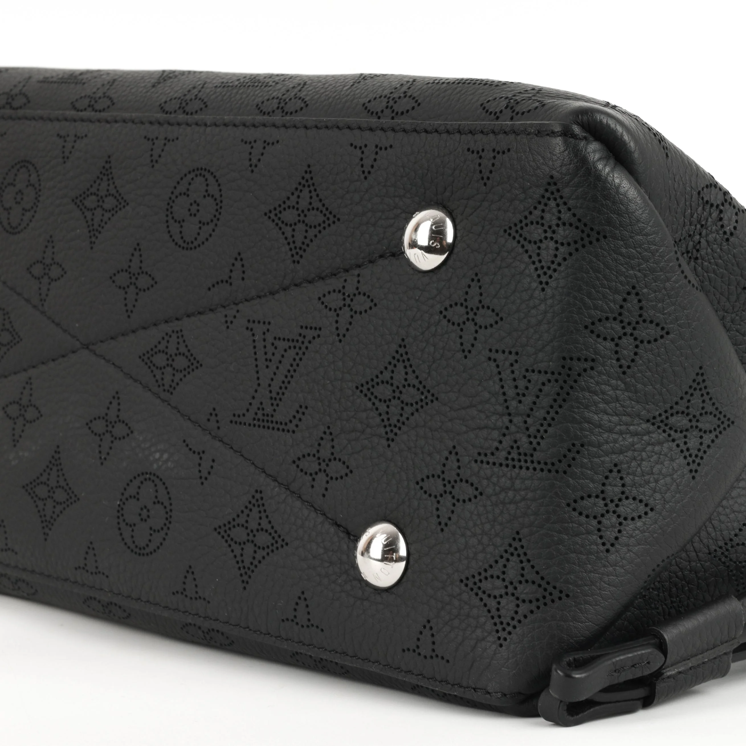 Louis Vuitton Bella Tote - Black Mahina | Silver Hardware - Image 6