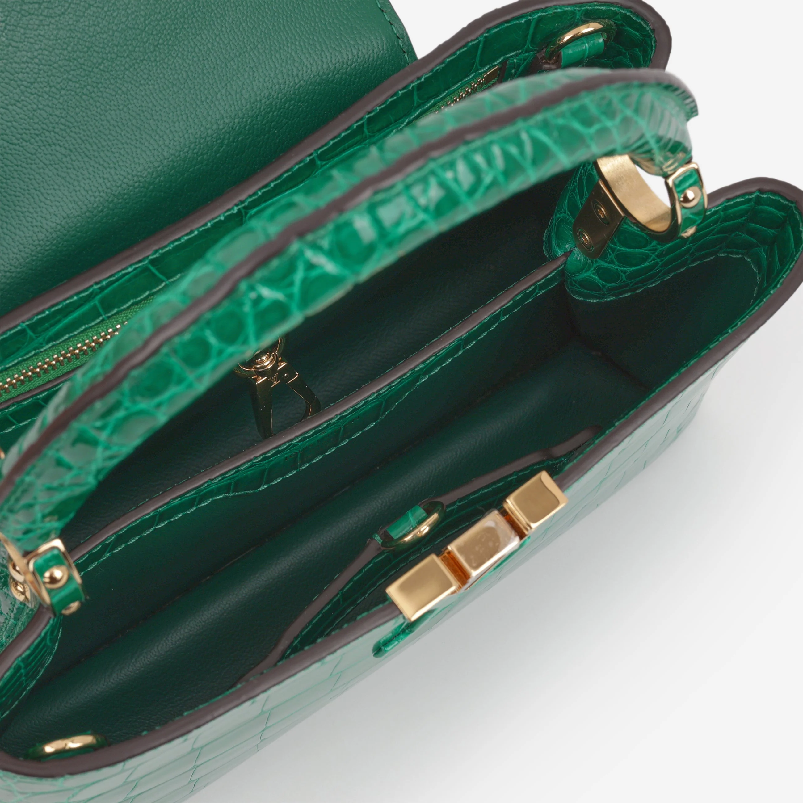 Louis Vuitton Capucines BB - Emerald Alligator | Gold Hardware - Image 6