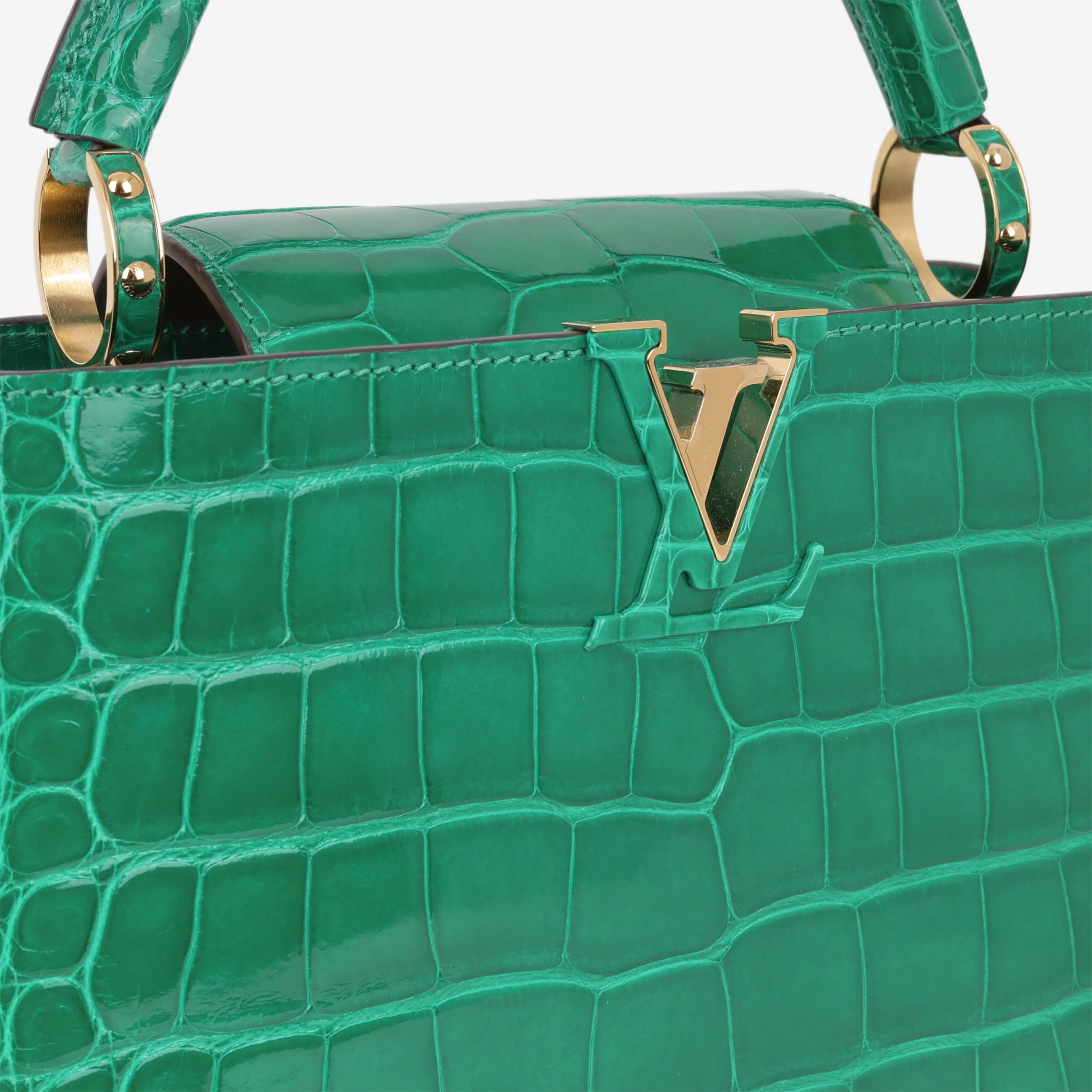 Louis Vuitton Capucines BB - Emerald Alligator | Gold Hardware - Image 7