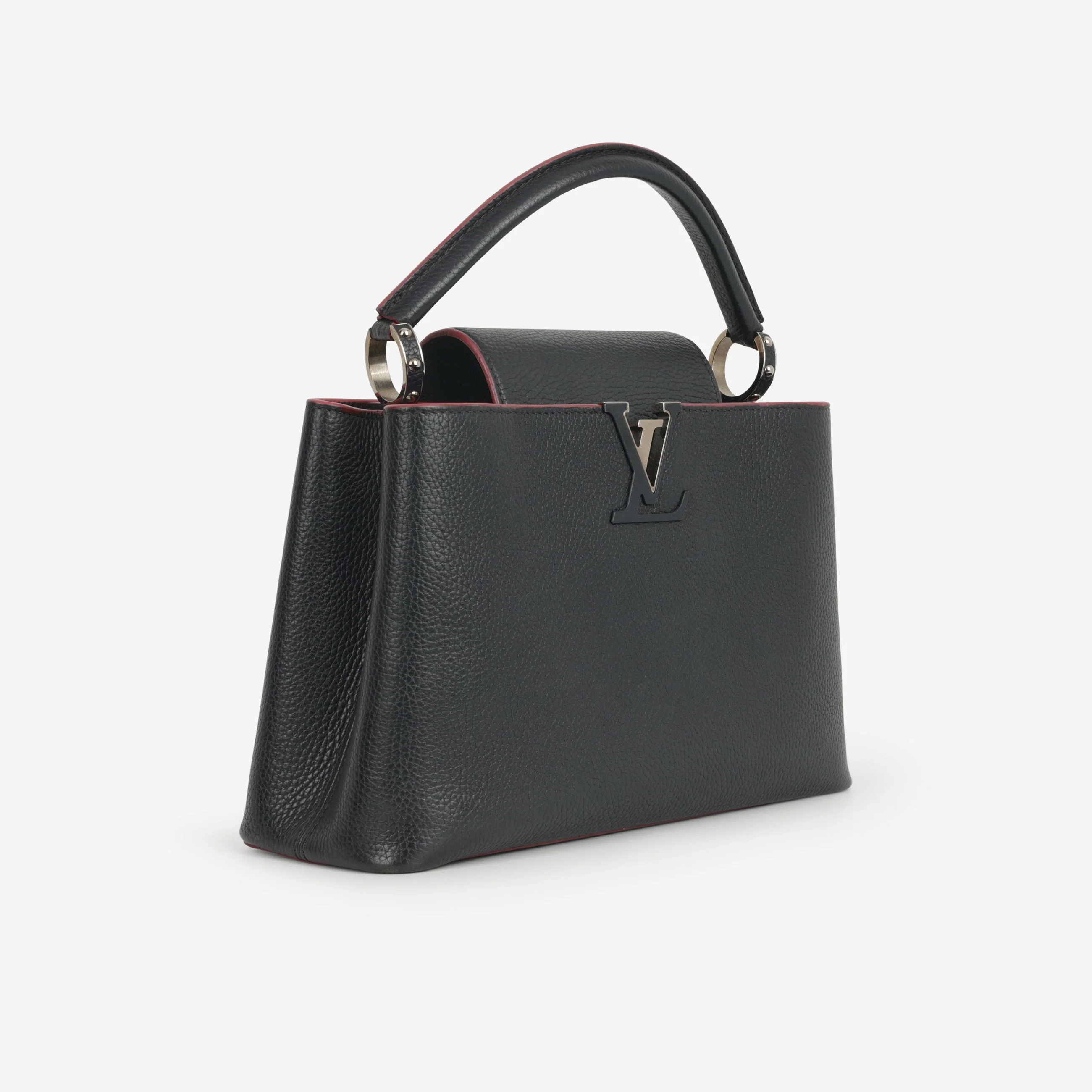 Louis Vuitton Capucines MM - Black Taurillon / Pink Trim | Silver Hardware - Image 2