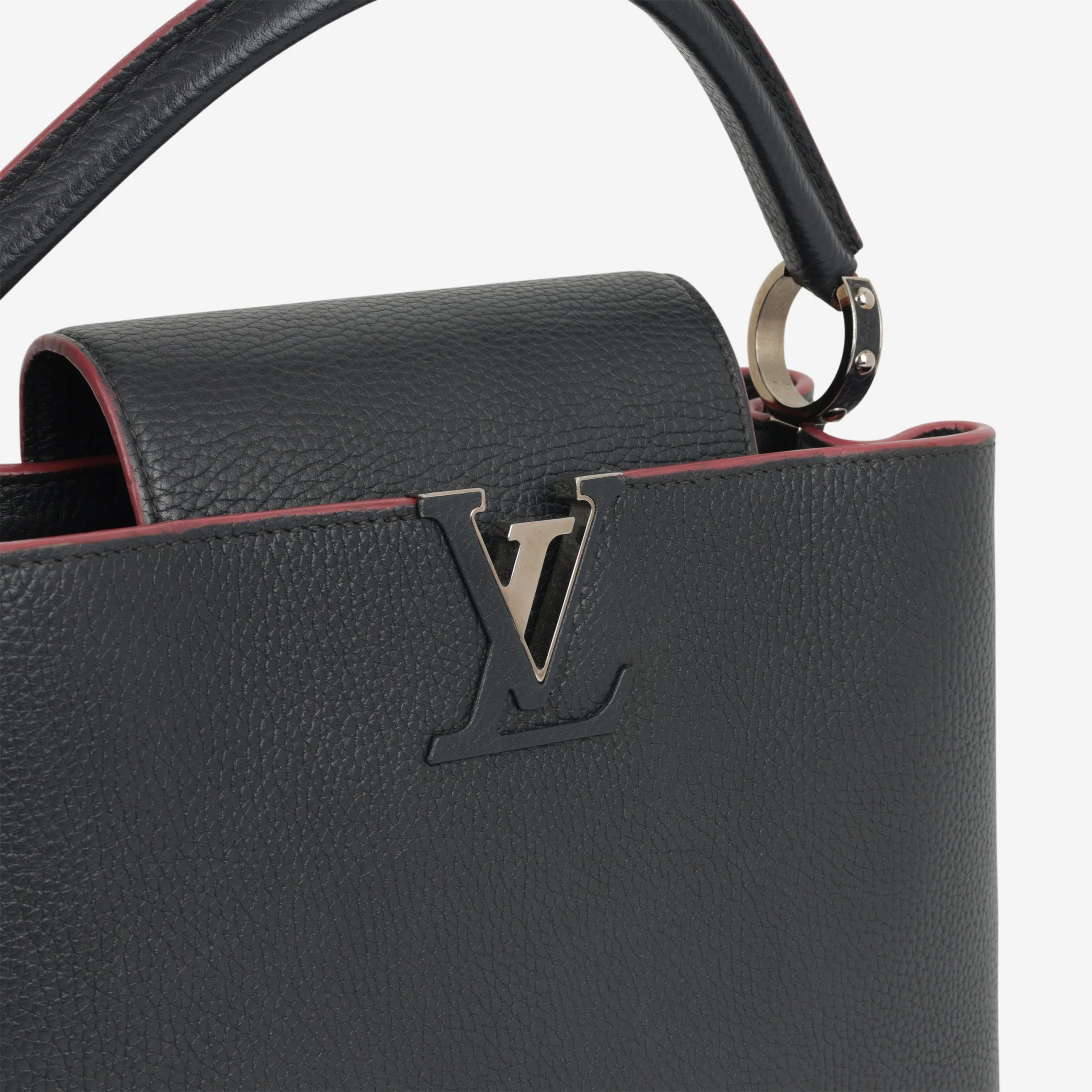 Louis Vuitton Capucines MM - Black Taurillon / Pink Trim | Silver Hardware - Image 6