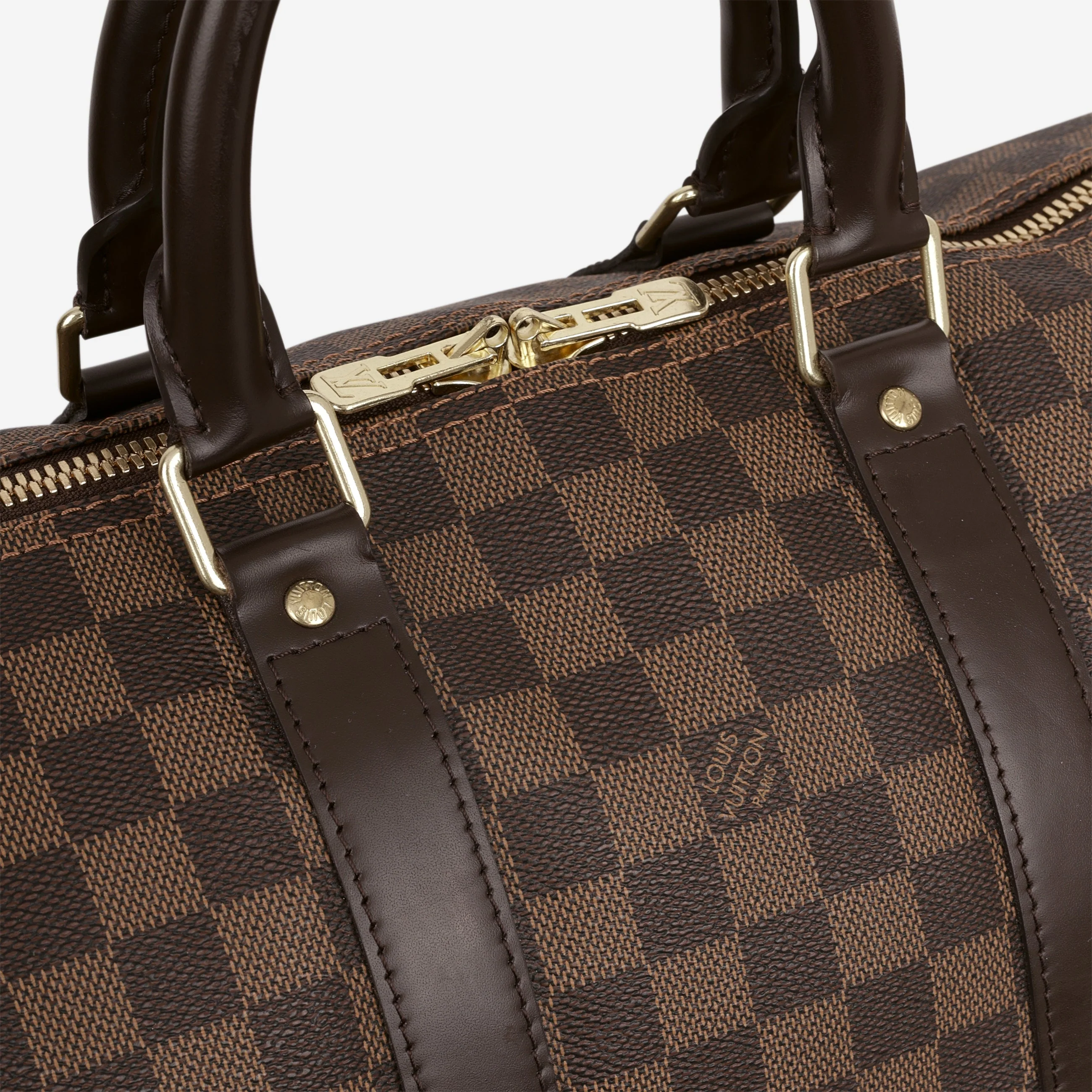 Louis Vuitton Keepall Bandoulière 45 - Damier Ebene | Gold Hardware - Image 6
