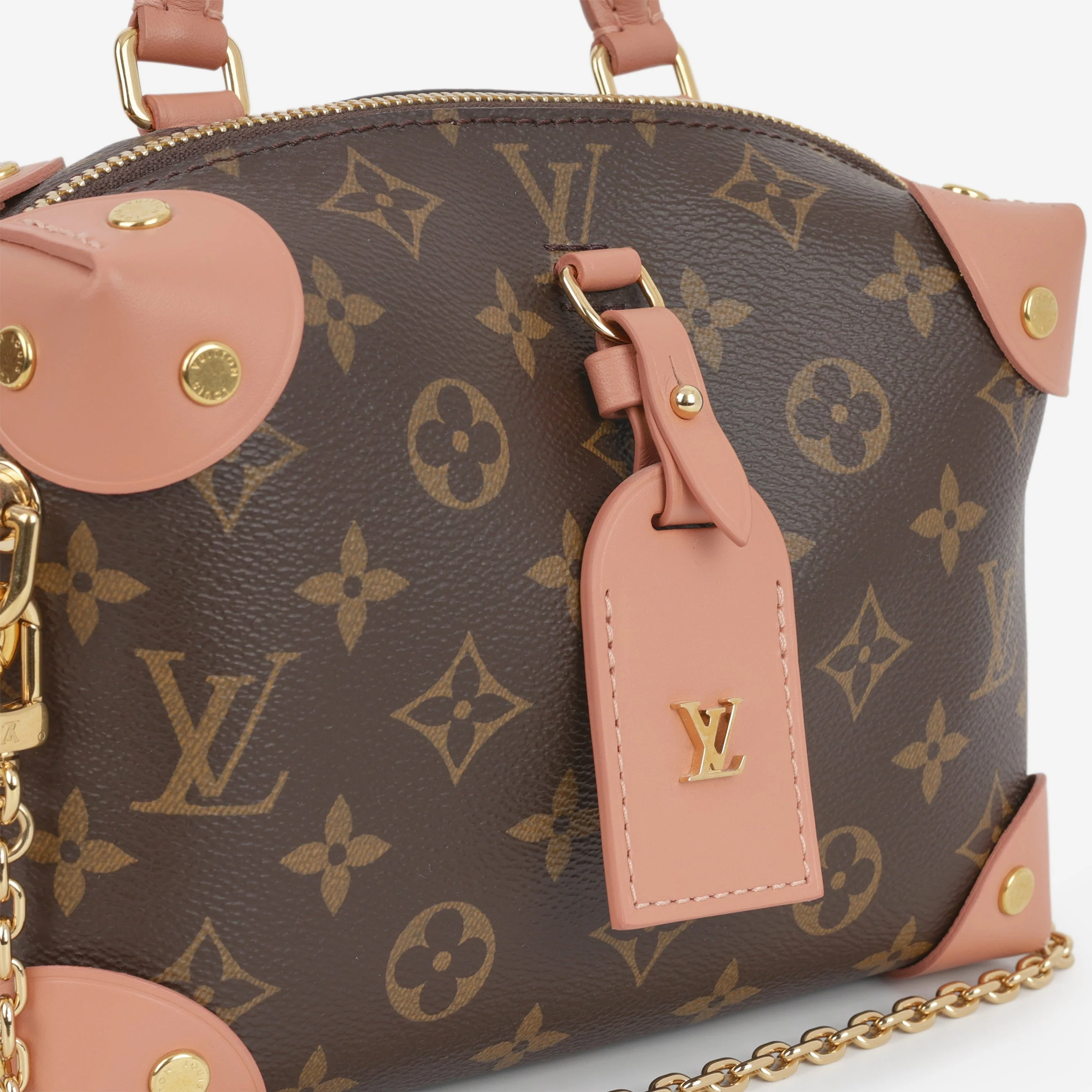 Louis Vuitton Petite Malle Souple - Monogram / Peach Trim | Gold Hardware - Image 5