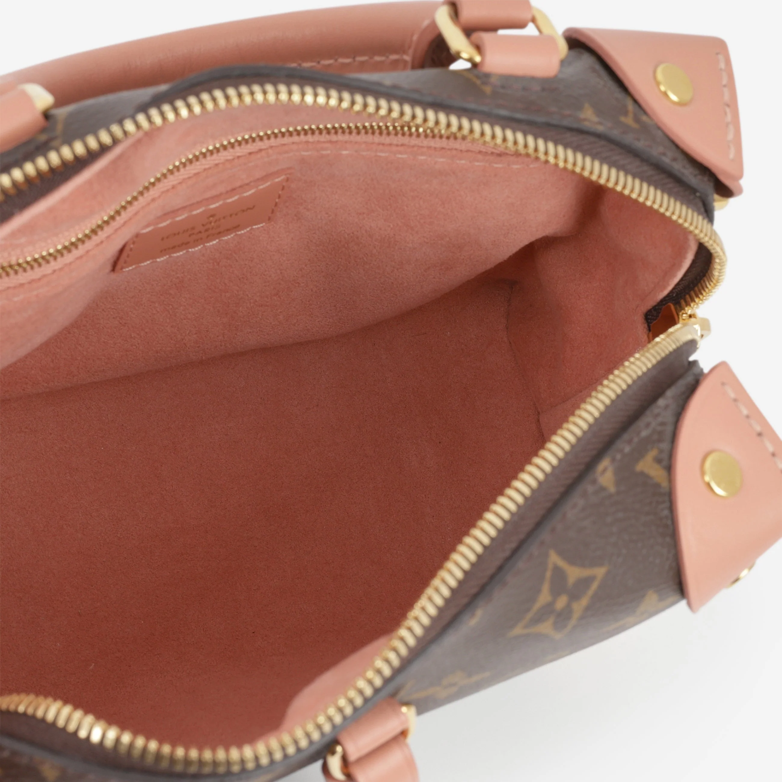 Louis Vuitton Petite Malle Souple - Monogram / Peach Trim | Gold Hardware - Image 6