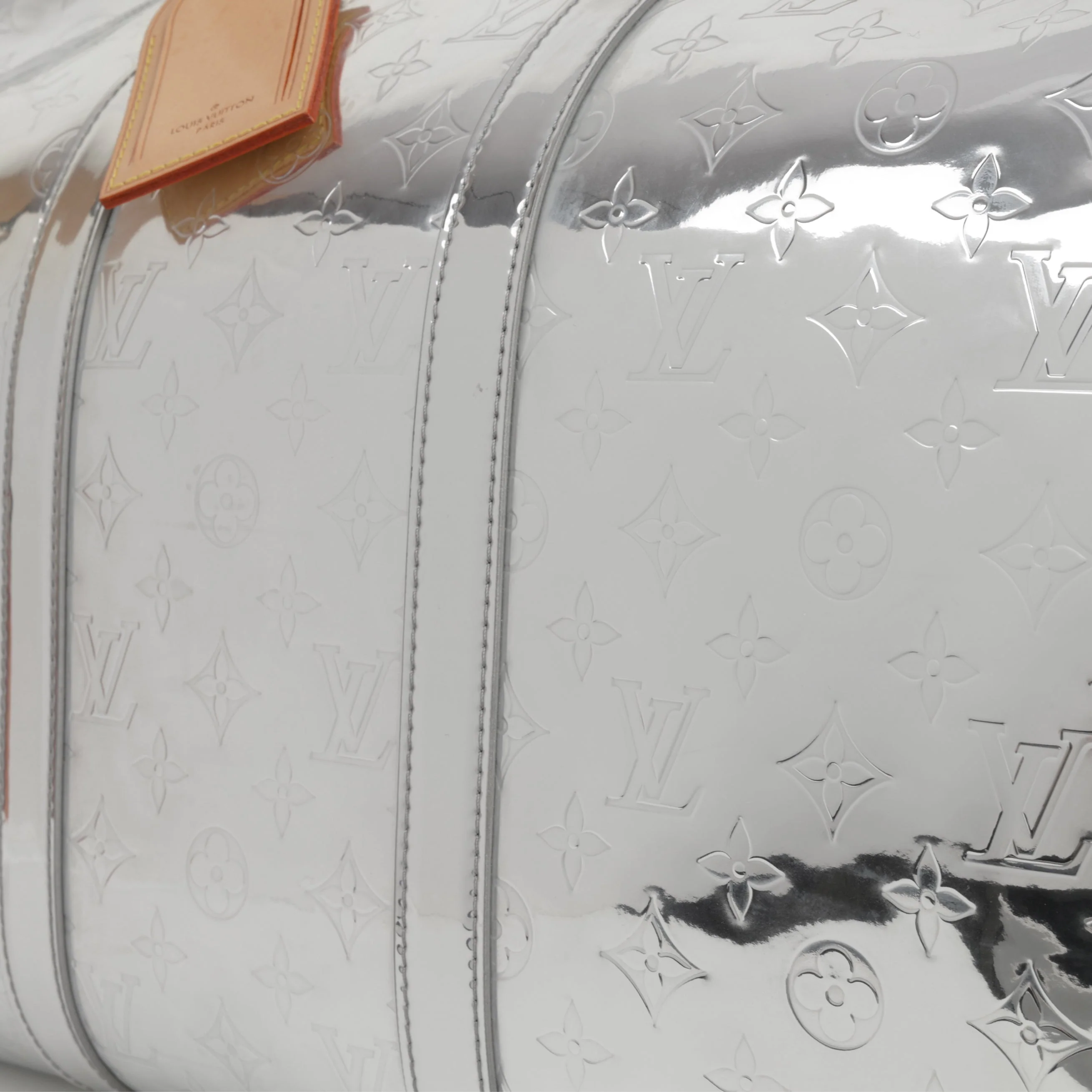 Louis Vuitton Virgil Abloh Keepall 50 - Silver Metallic Monogram - Image 5