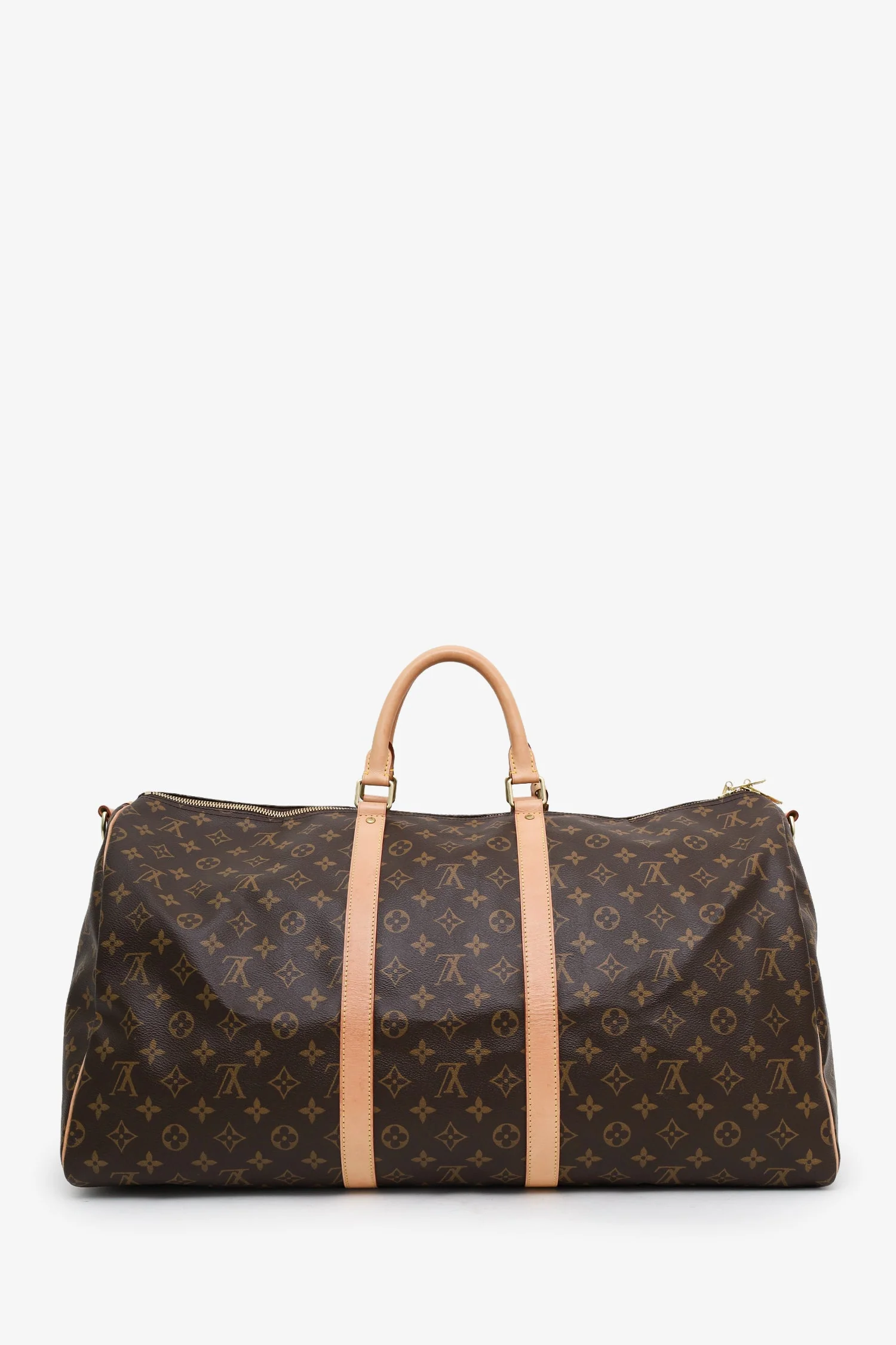 Louis Vuitton Monogram Canvas/Leather Keepall Bandoulière 55 With Strap (Microchip) - Image 2