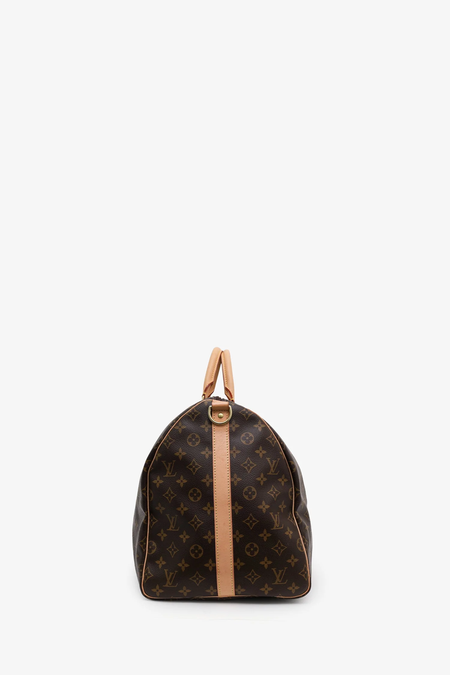 Louis Vuitton Monogram Canvas/Leather Keepall Bandoulière 55 With Strap (Microchip) - Image 3