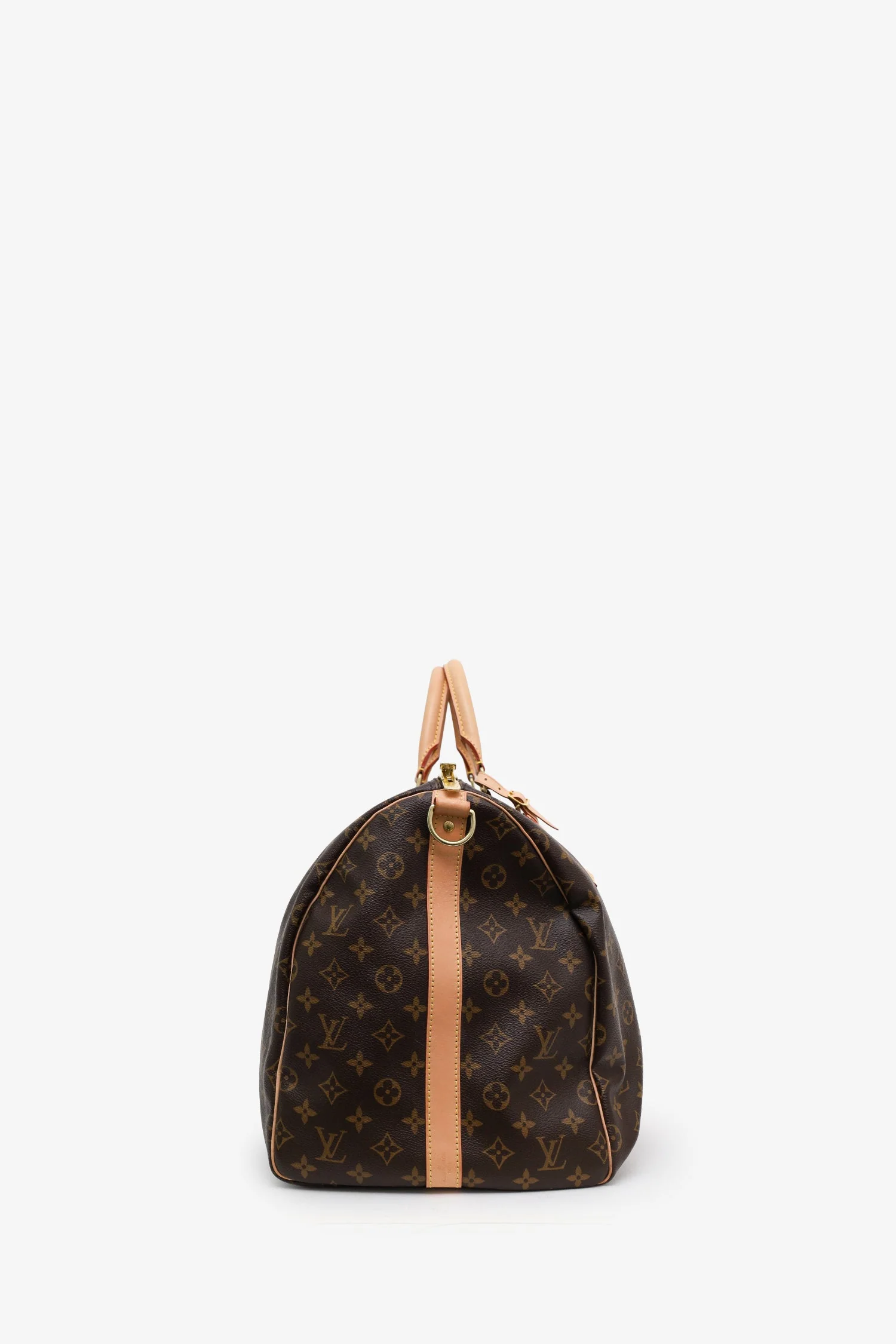 Louis Vuitton Monogram Canvas/Leather Keepall Bandoulière 55 With Strap (Microchip) - Image 4