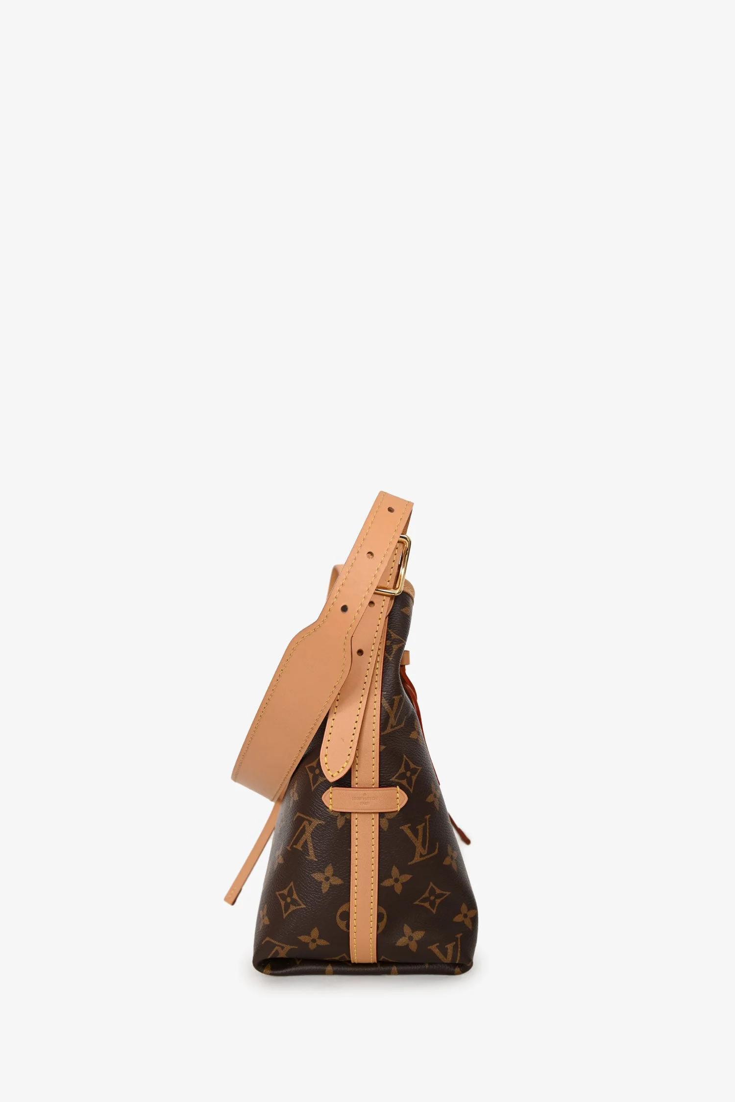 Louis Vuitton Monogram Carryall PM Bucket Bag With Pouch - Image 3