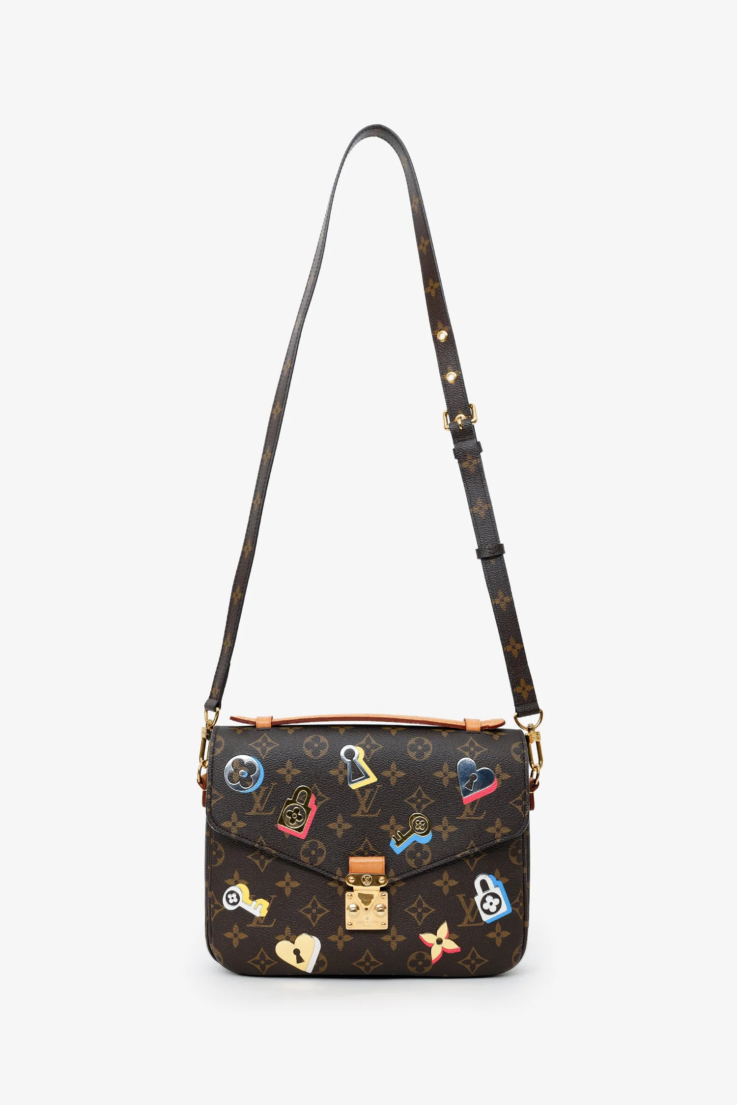 Louis Vuitton Monogram 'Love Lock' Pochette Metis Bag With Strap - Image 6