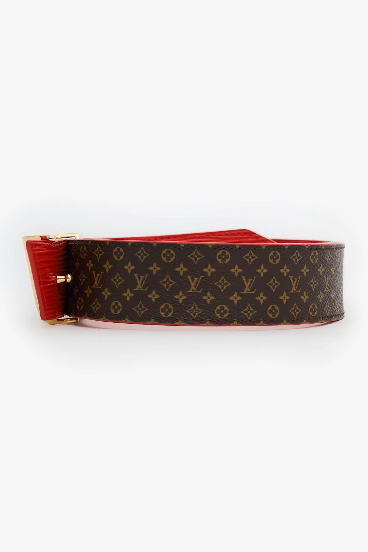 Louis Vuitton Monogram/Red Twist Reversible Belt Size 80 - Image 2