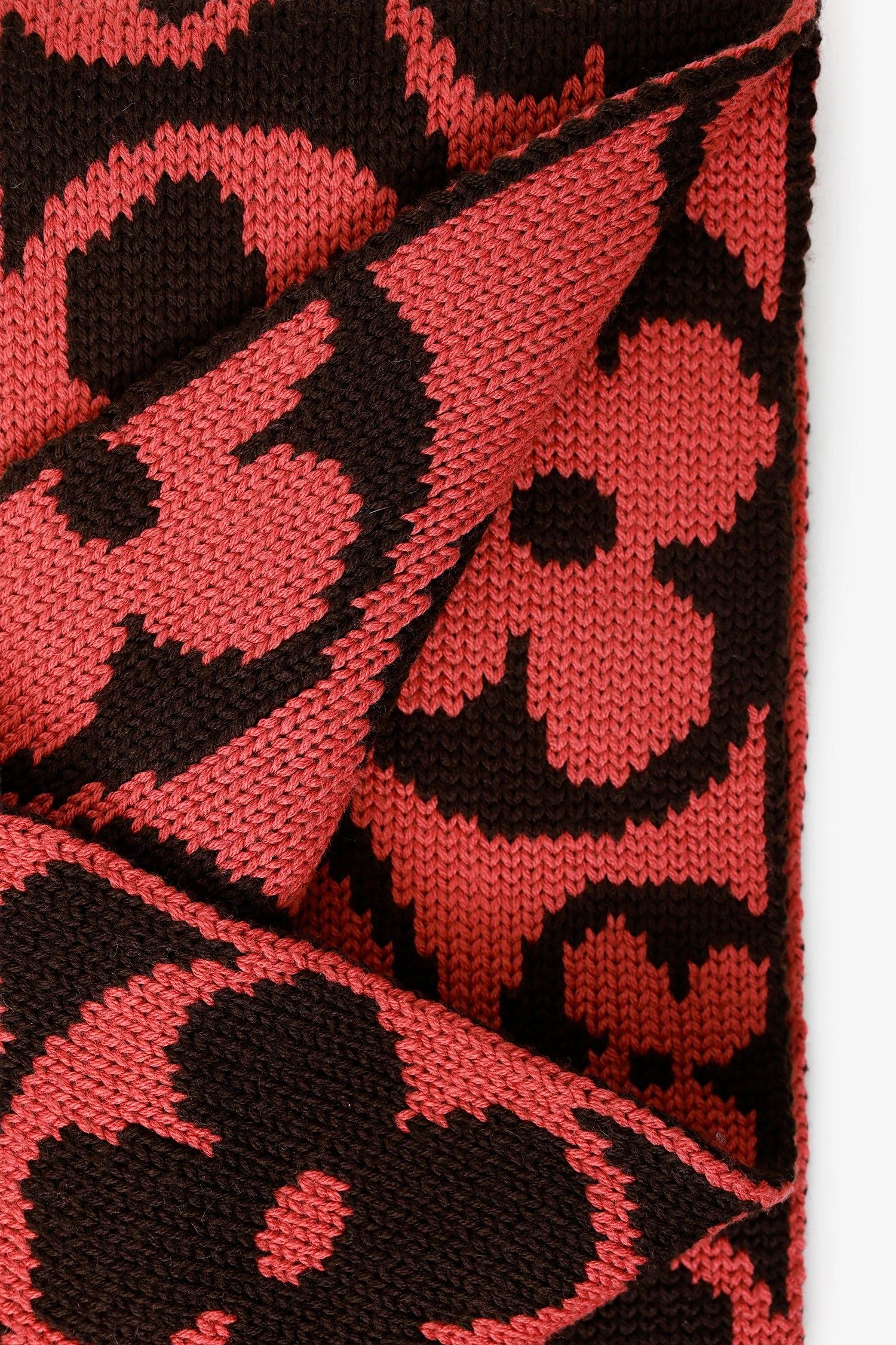 Louis Vuitton Pink/Brown Wool Knit Jumbo Monogram Scarf - Image 3