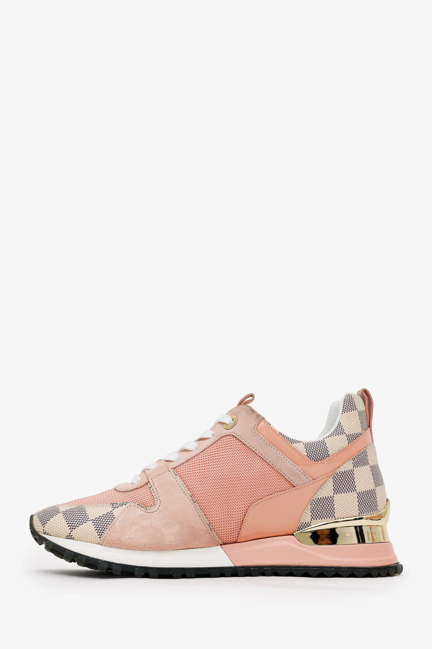 Louis Vuitton Pink Damier Azur Canvas/Calf Leather "Run Away" Sneakers Size 37.5 - Image 5