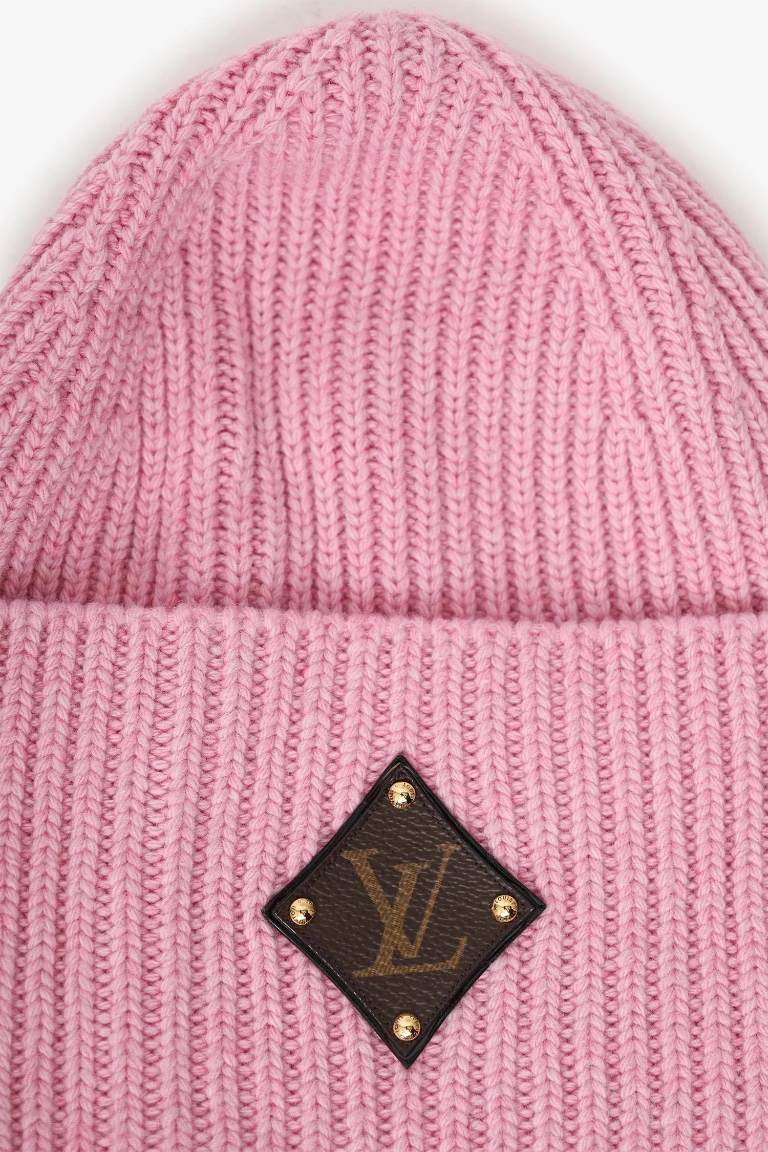 Louis Vuitton Pink Wool LV Initials Monogram Beanie - Image 2