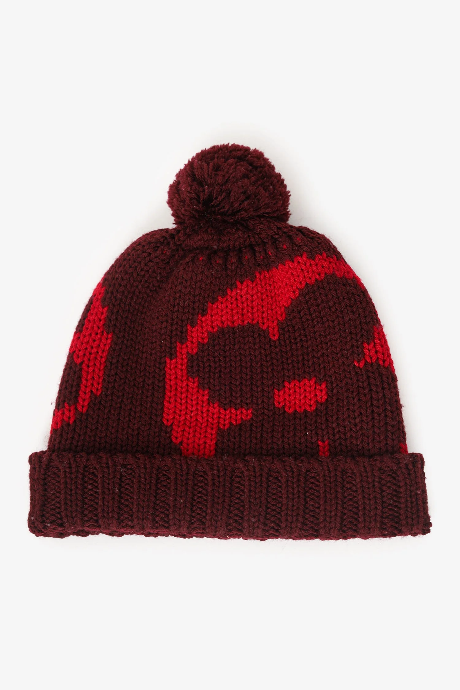 Louis Vuitton Red Monogram Knit Pom Pom Beanie - Image 3