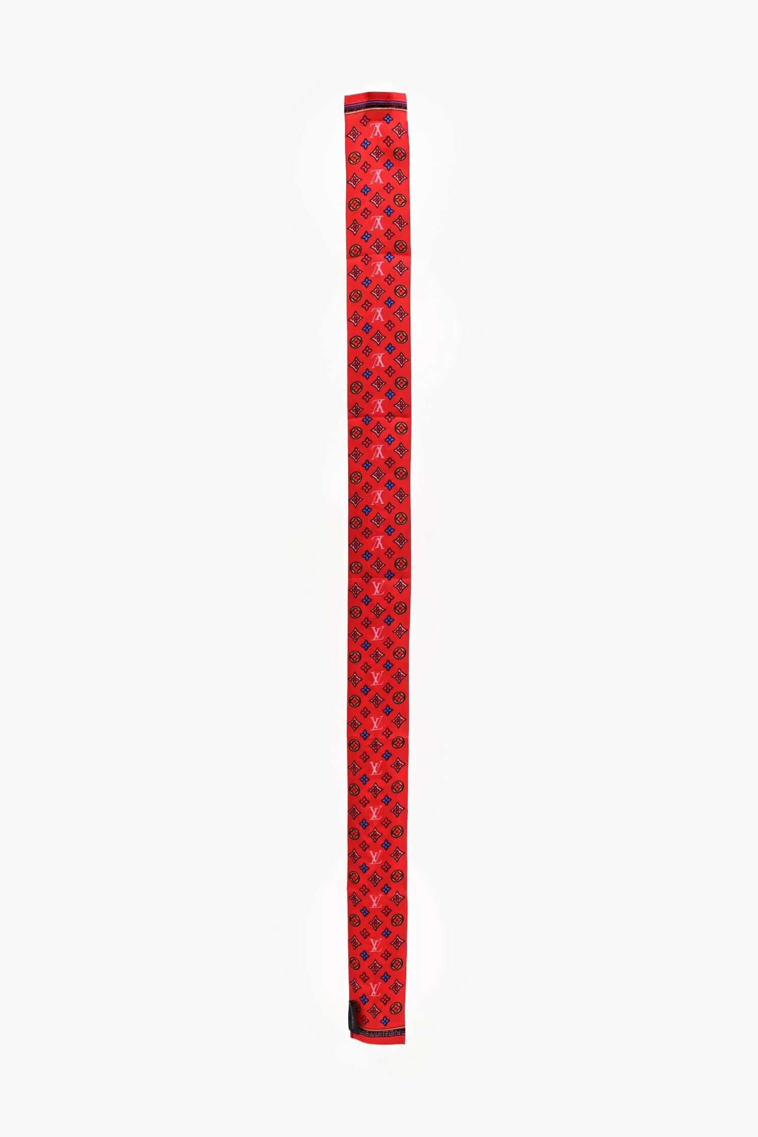 Louis Vuitton Red Multicolour Silk Twilly - Image 2