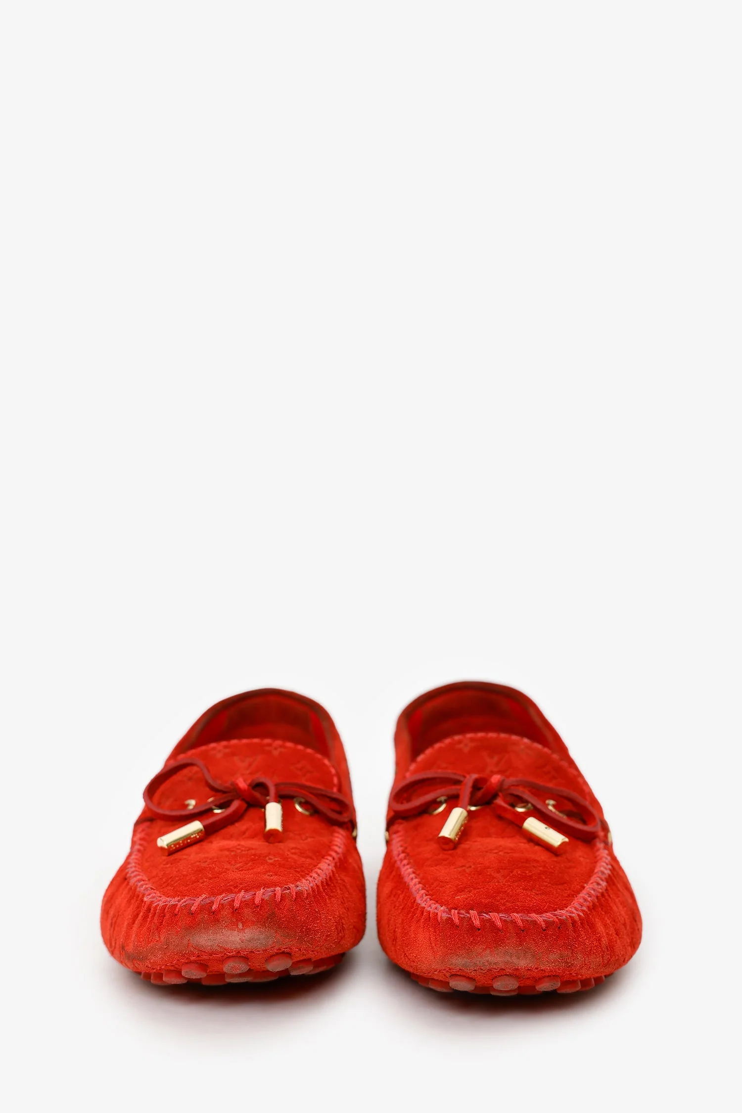 Louis Vuitton Red Suede Slip On Flats Size 40 - Image 3