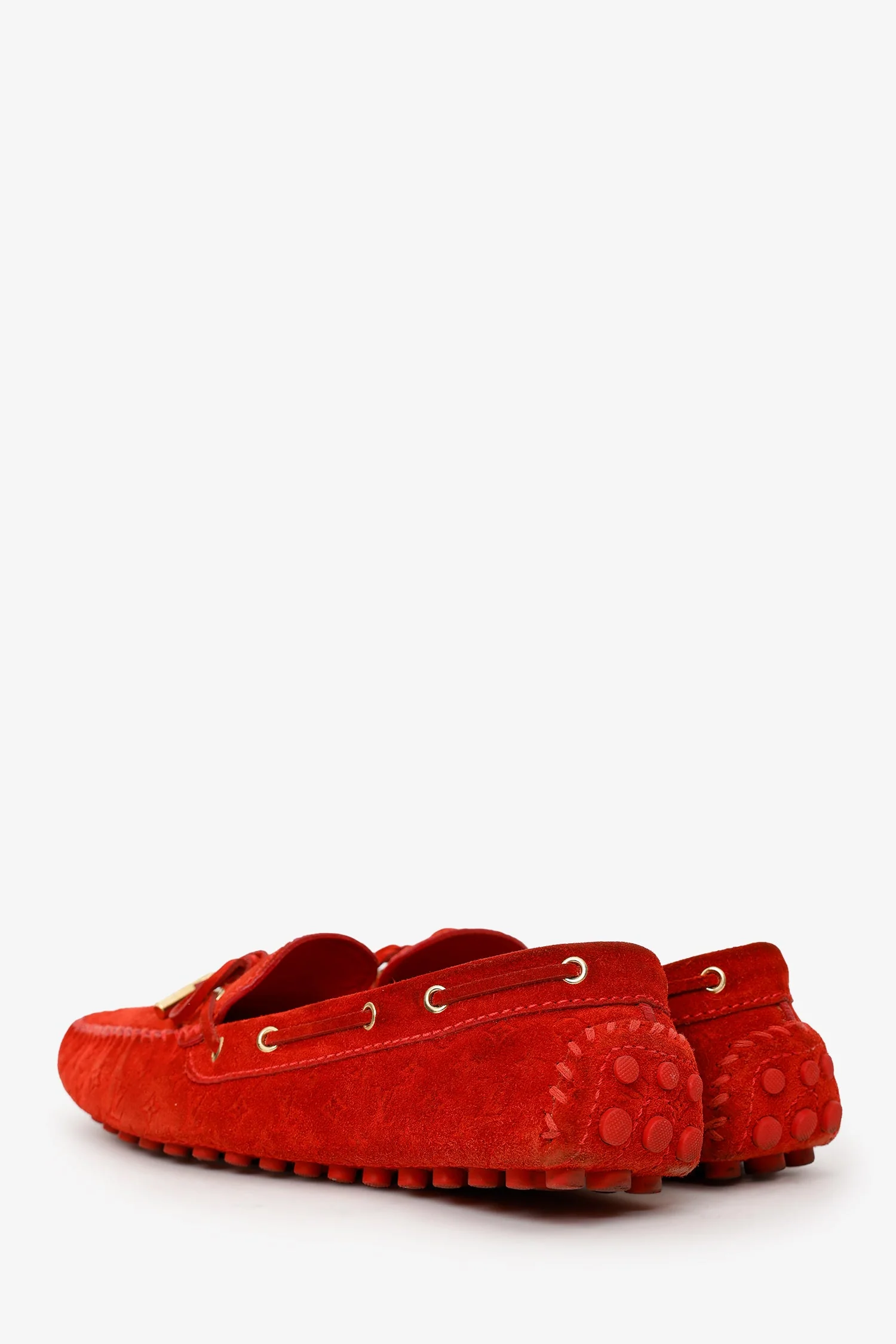 Louis Vuitton Red Suede Slip On Flats Size 40 - Image 4