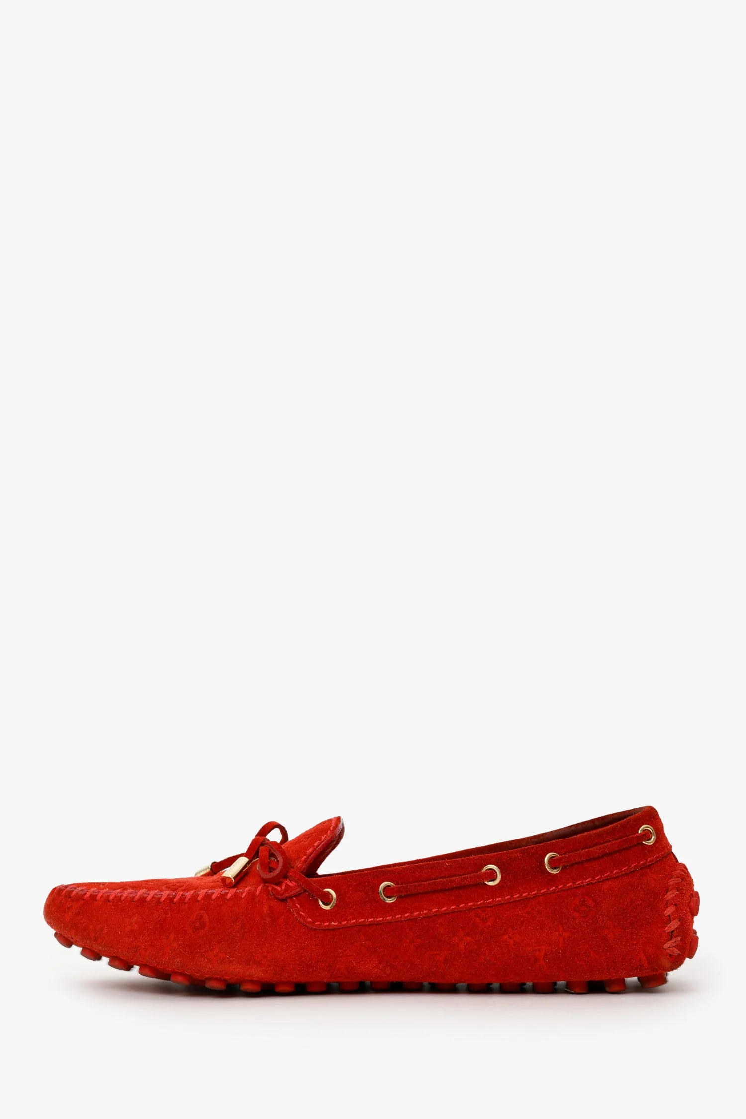 Louis Vuitton Red Suede Slip On Flats Size 40 - Image 5
