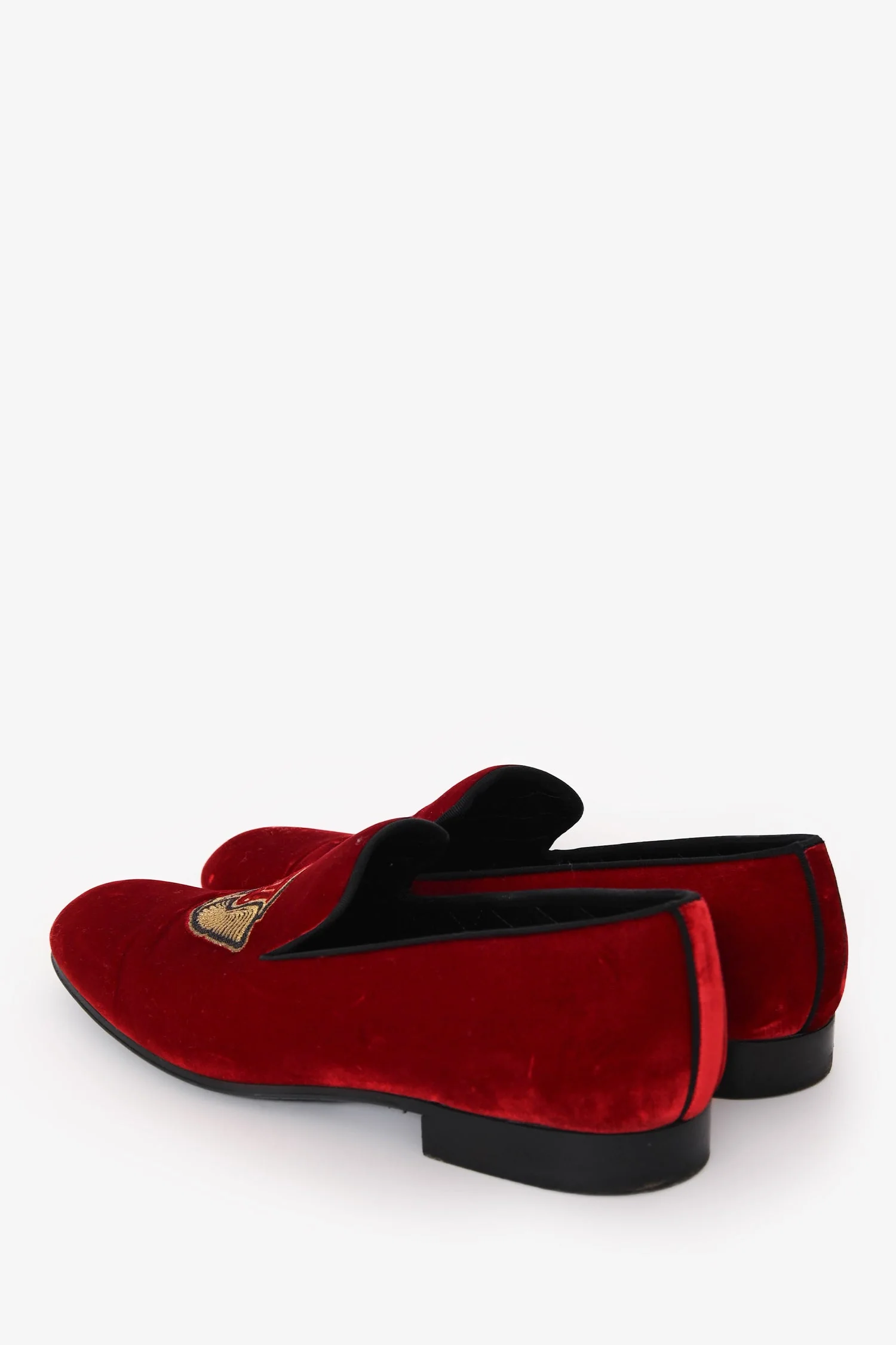 Louis Vuitton Red Velvet Slip-On 'Auteuil' Loafers Size 9 Mens - Image 5