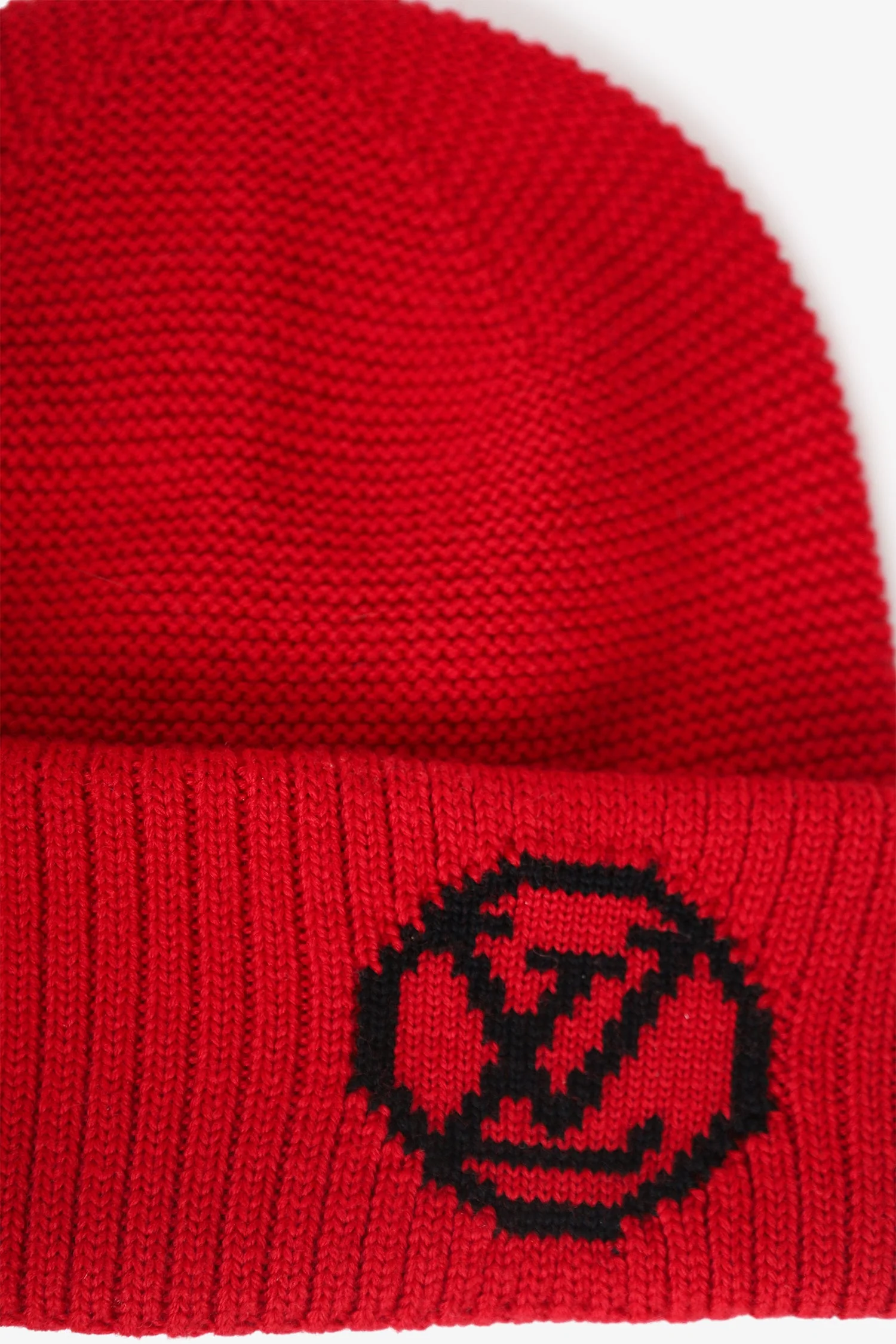 Louis Vuitton Red Wool Knit 'LV' Hat - Image 2