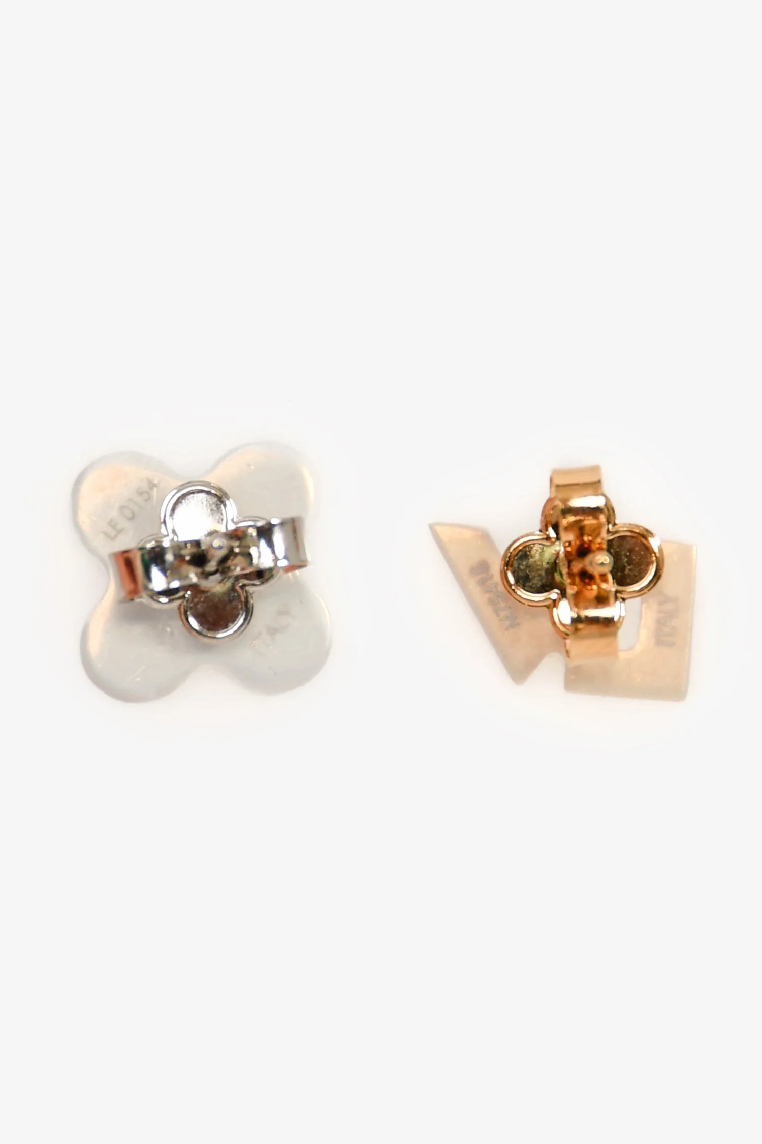 Louis Vuitton Silver/Gold Toned Logo Blossom Stud Earrings - Image 2