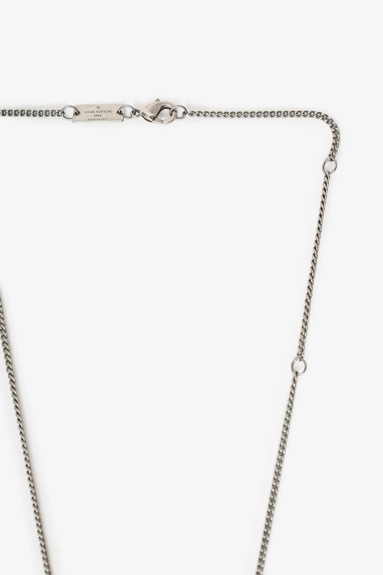 Louis Vuitton Silver Tone LV Horn Necklace - Image 3