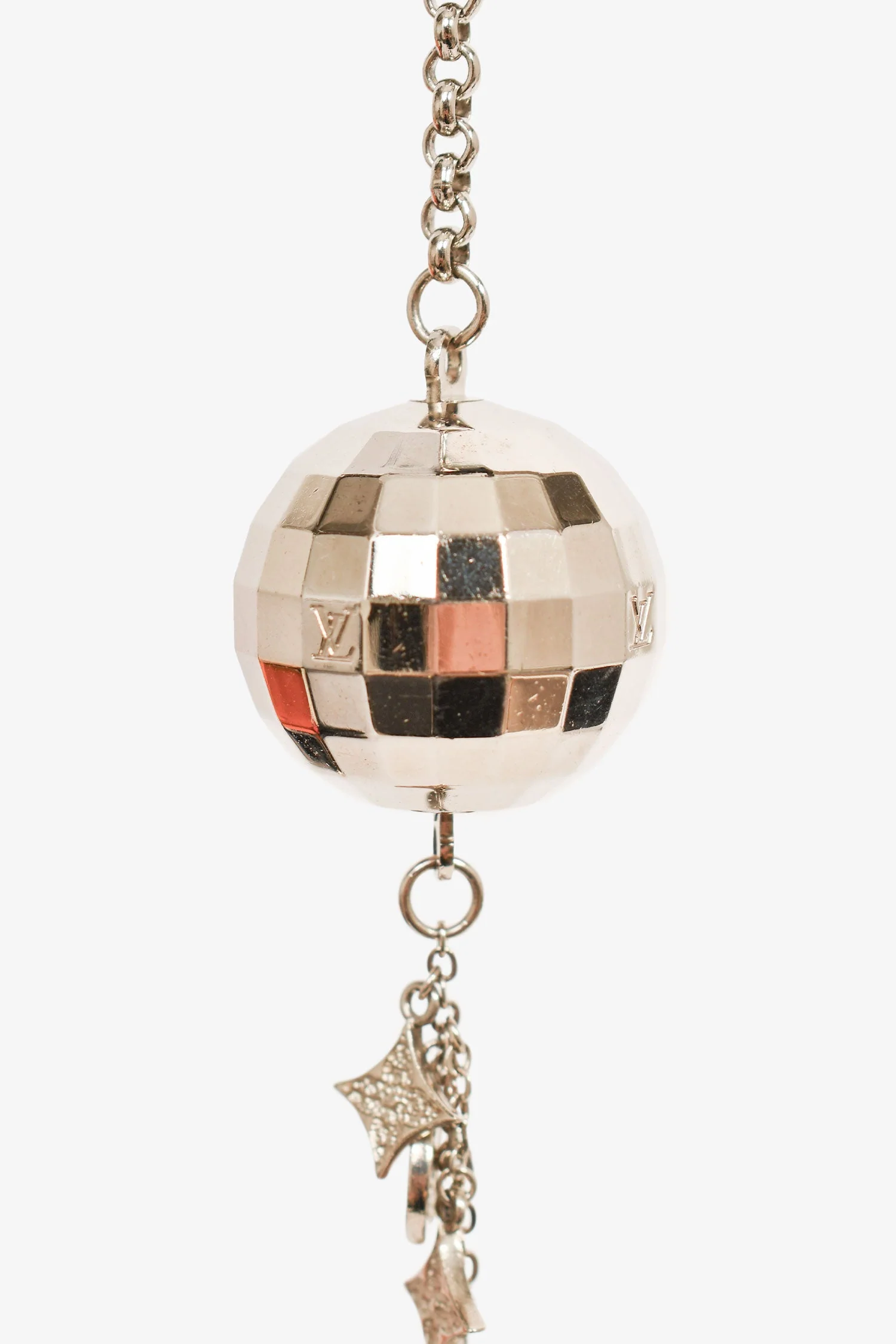 Louis Vuitton Silver Toned Disco Ball Charm Drop Bag Charm - Image 2