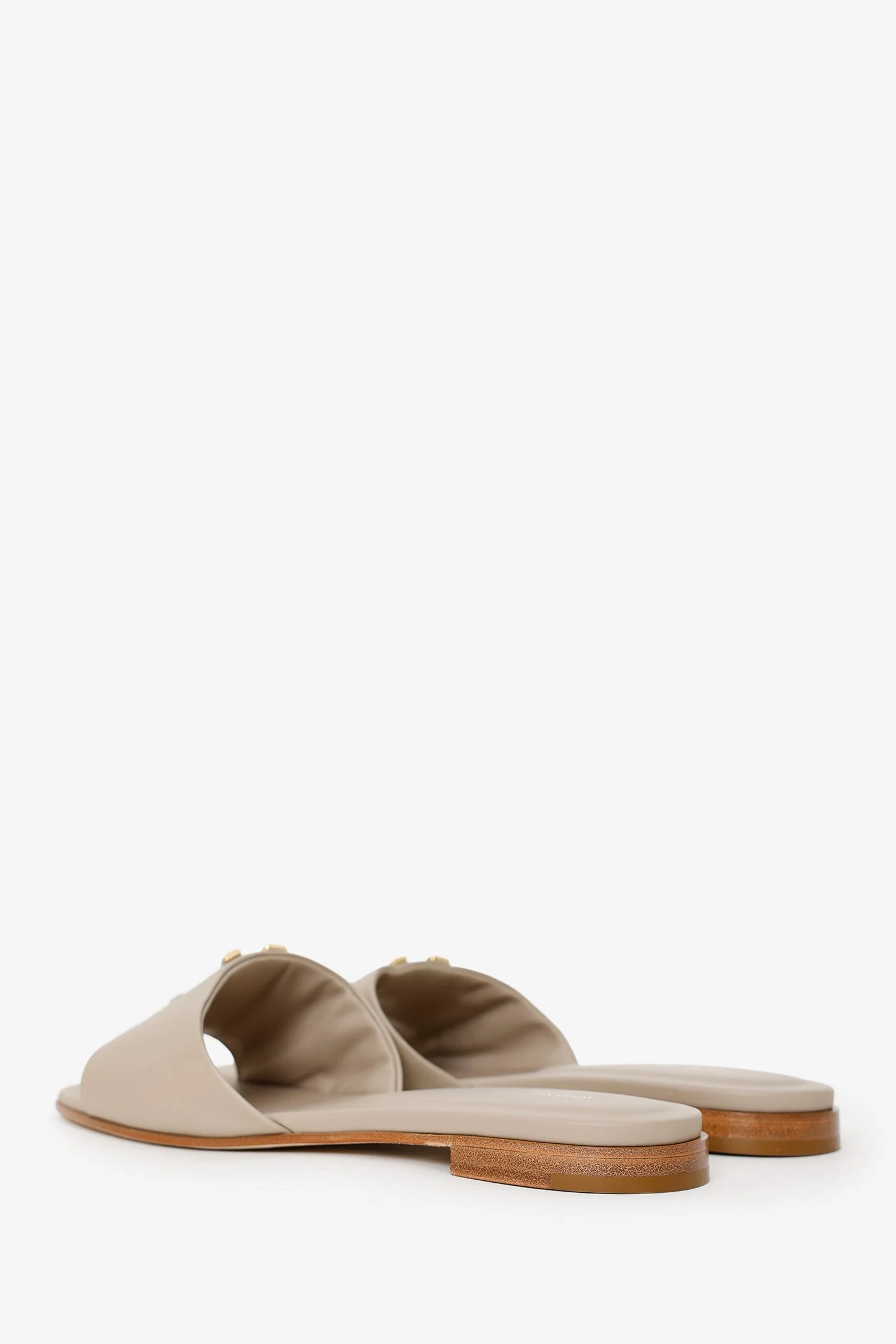 Louis Vuitton Taupe Calfskin LV Capri Flat Sandals Size 40 - Image 4