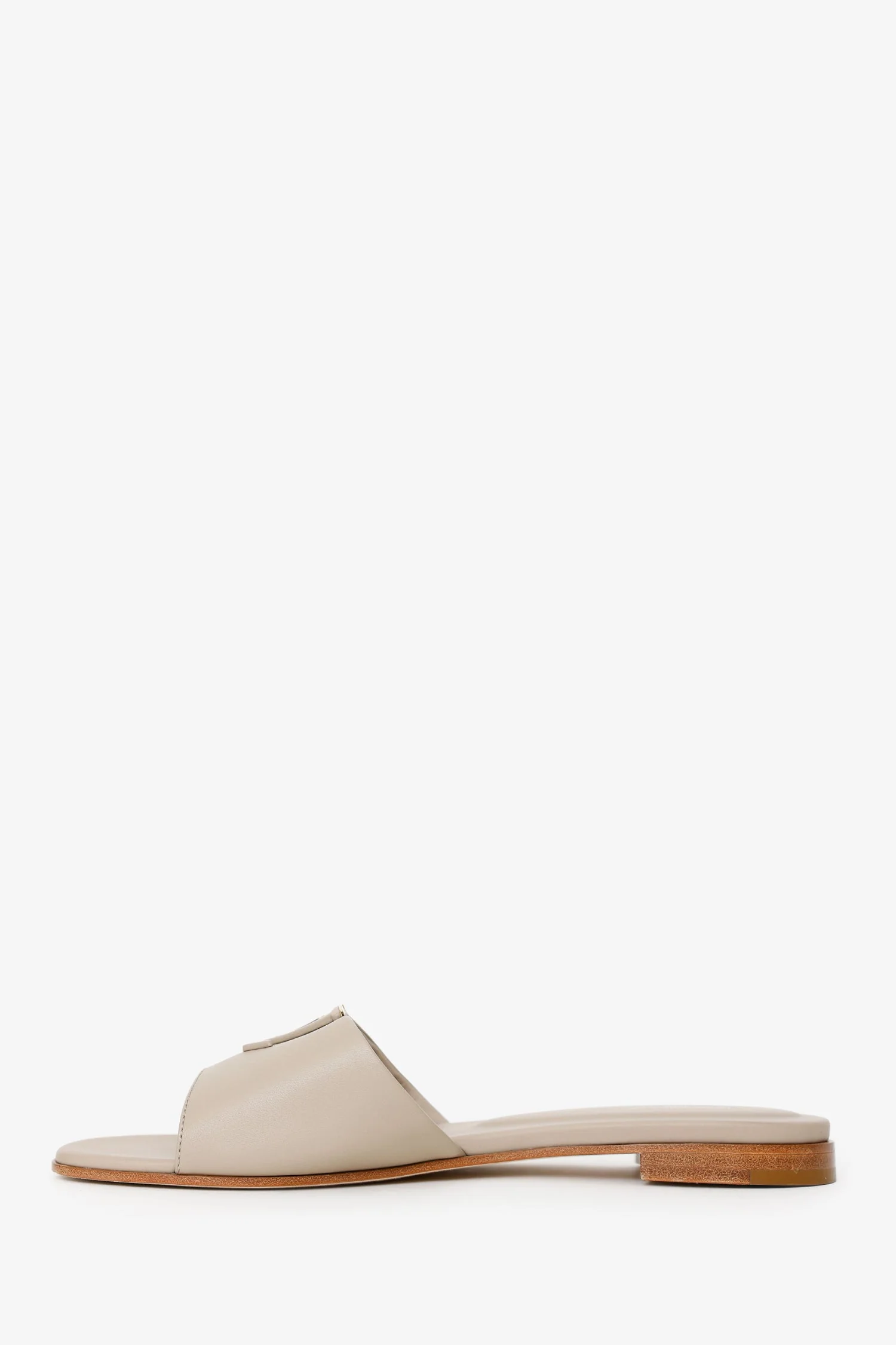 Louis Vuitton Taupe Calfskin LV Capri Flat Sandals Size 40 - Image 5