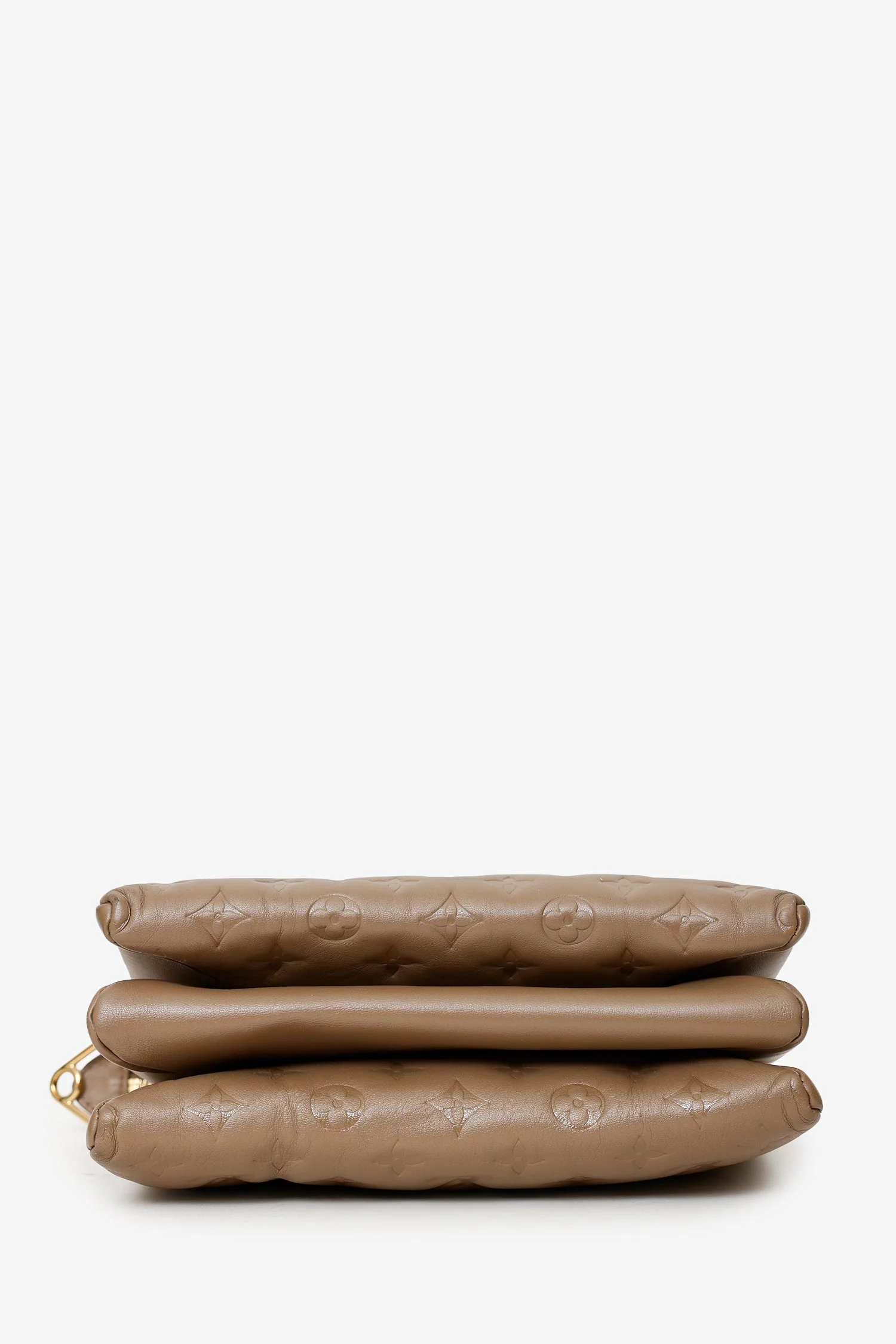 Louis Vuitton Taupe Handbag With Canvas Strap And Gold Chain - Image 5