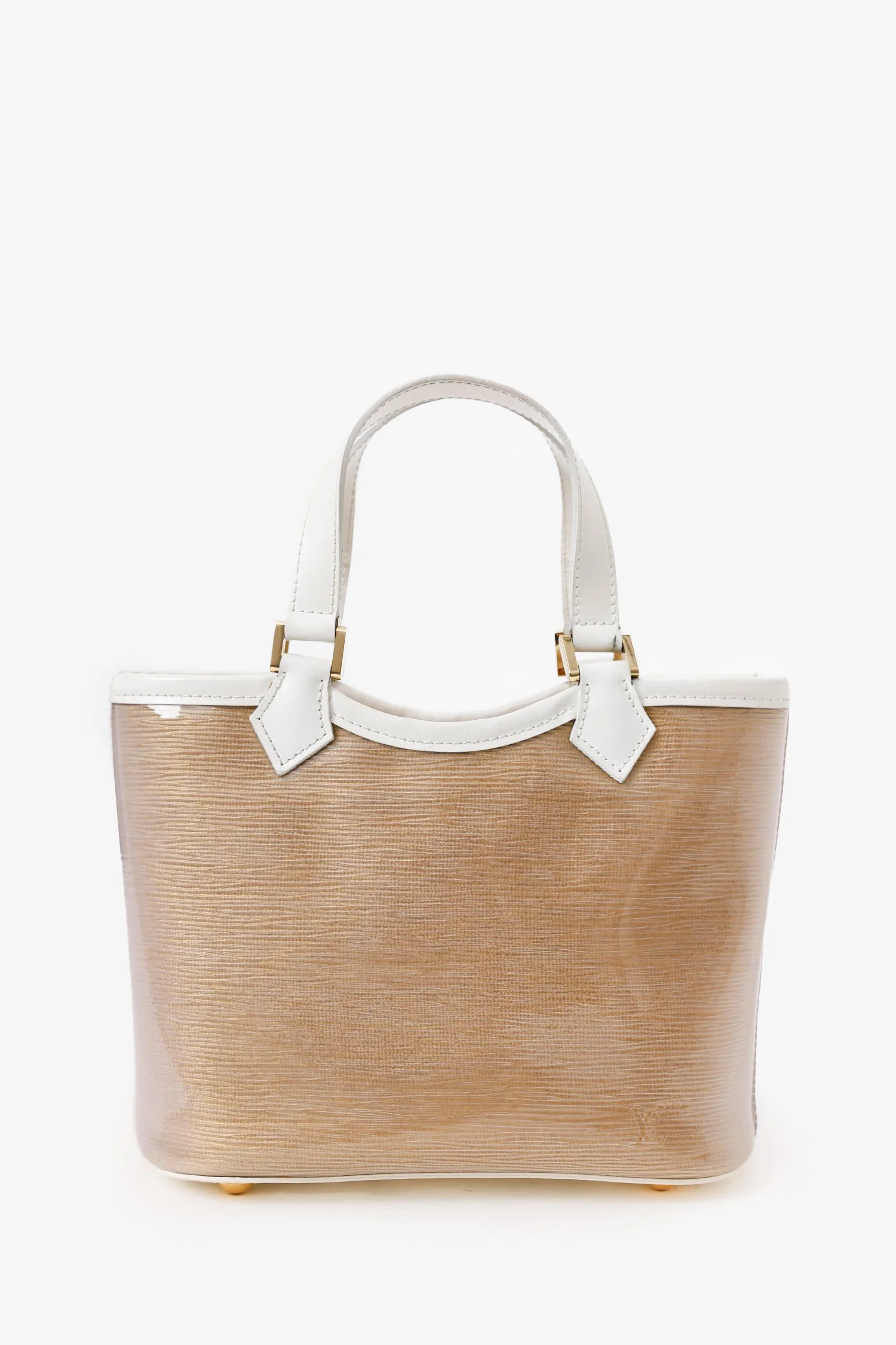 Louis Vuitton Vintage Beige/White Terry Cloth Mini Lagoon Tote Bag - Image 2
