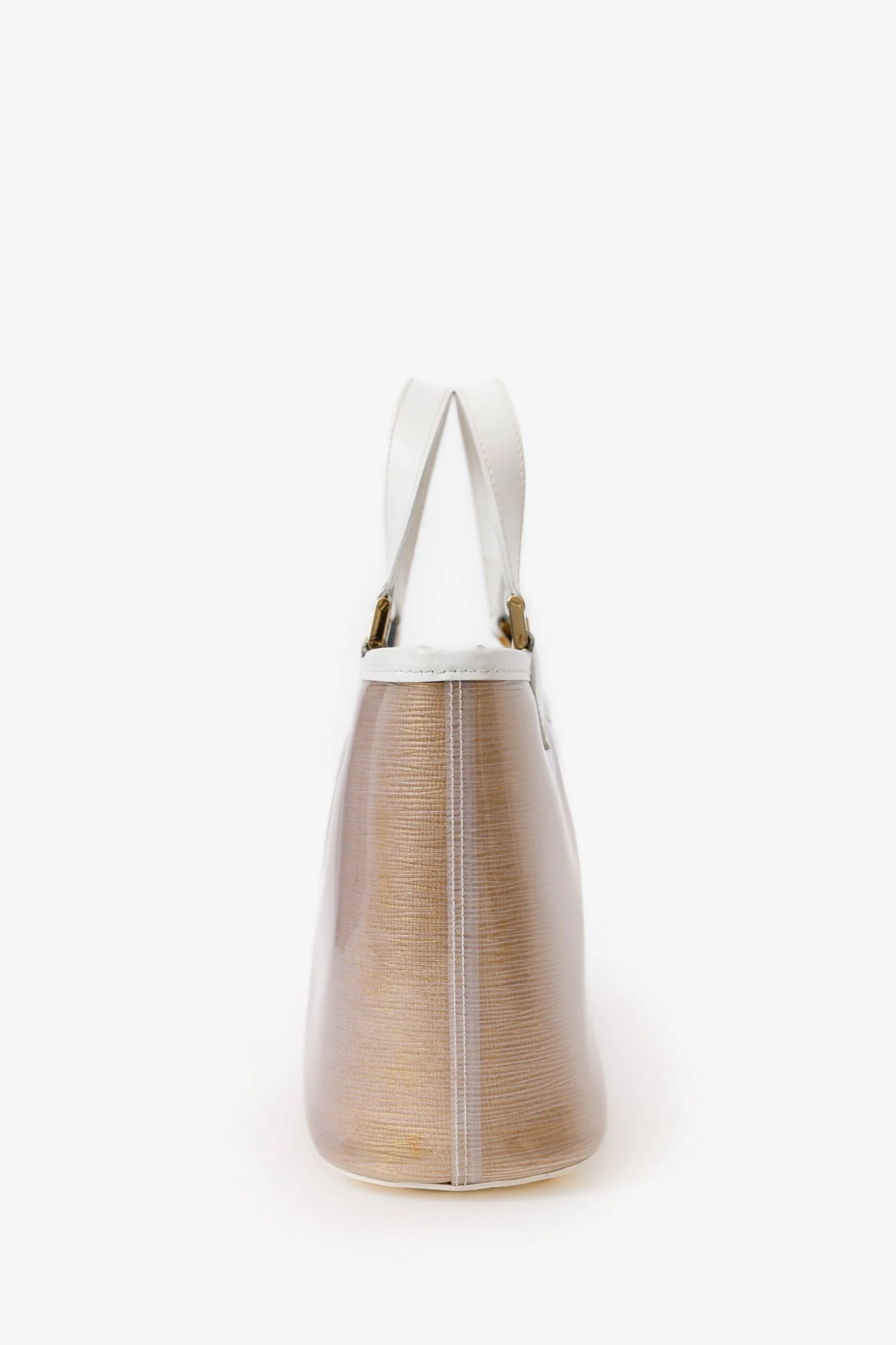 Louis Vuitton Vintage Beige/White Terry Cloth Mini Lagoon Tote Bag - Image 4