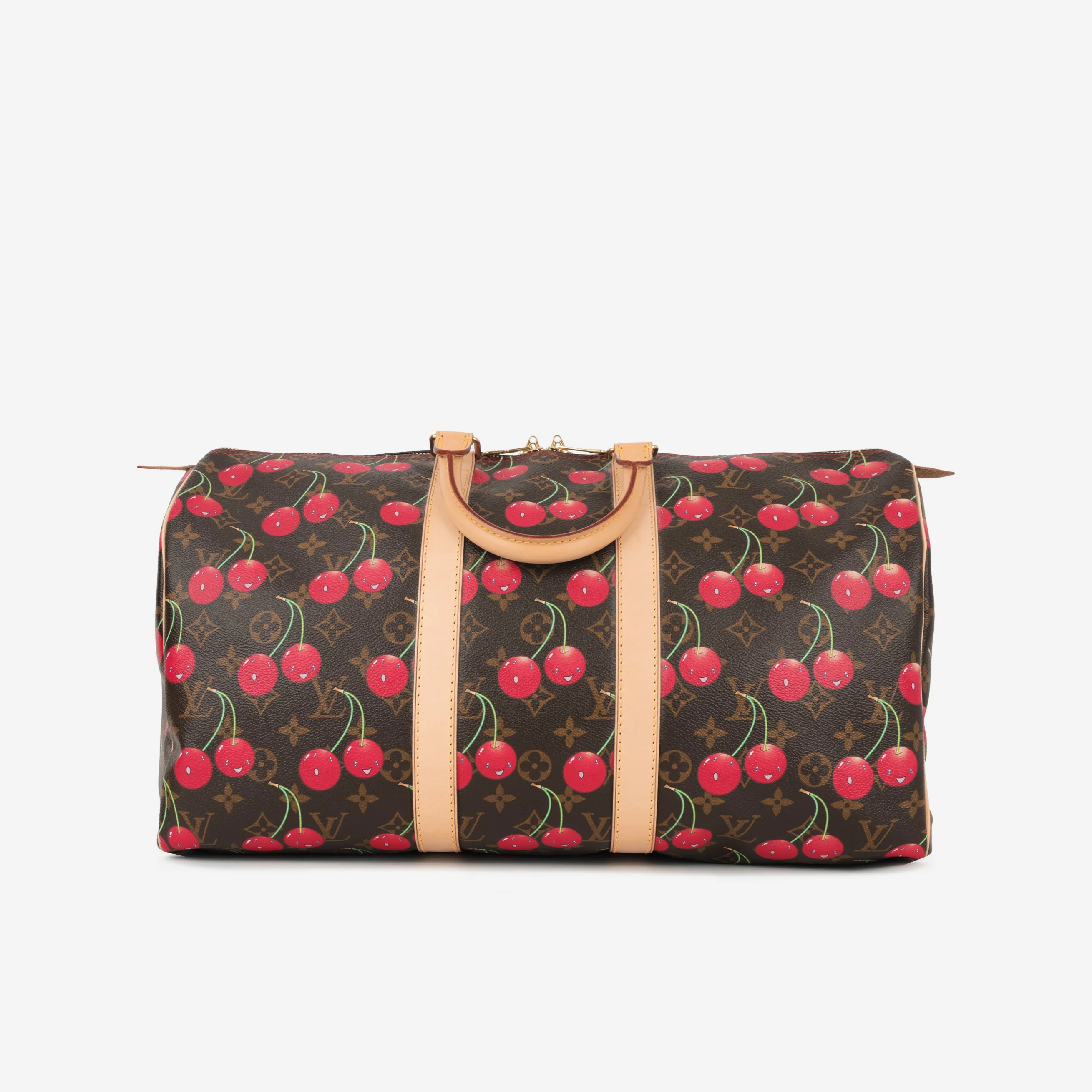 Vintage Louis Vuitton x TM Keepall Bandoulière 45 - Cerises Monogram | Gold Hardware - Image 11
