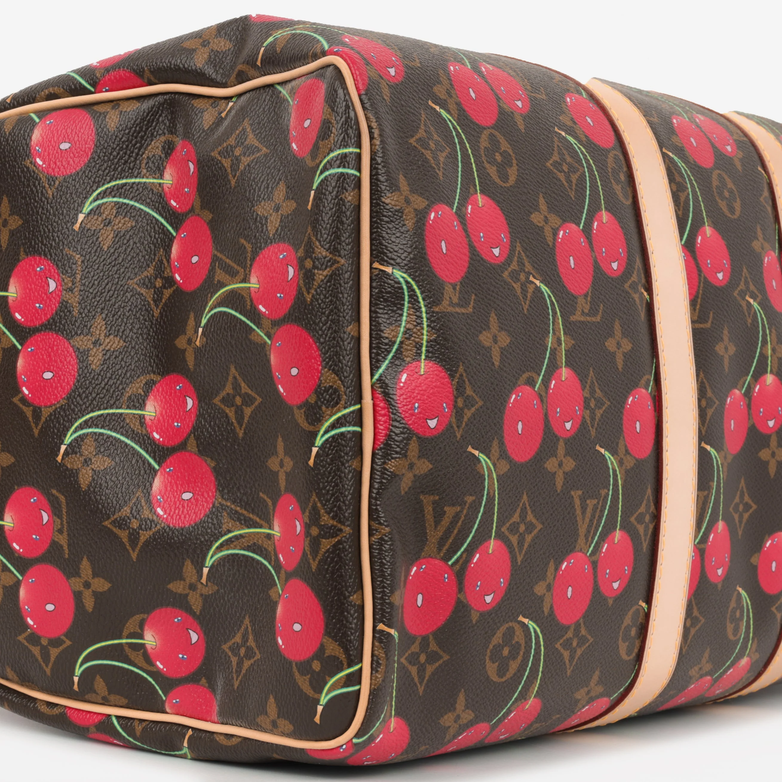 Vintage Louis Vuitton x TM Keepall Bandoulière 45 - Cerises Monogram | Gold Hardware - Image 4