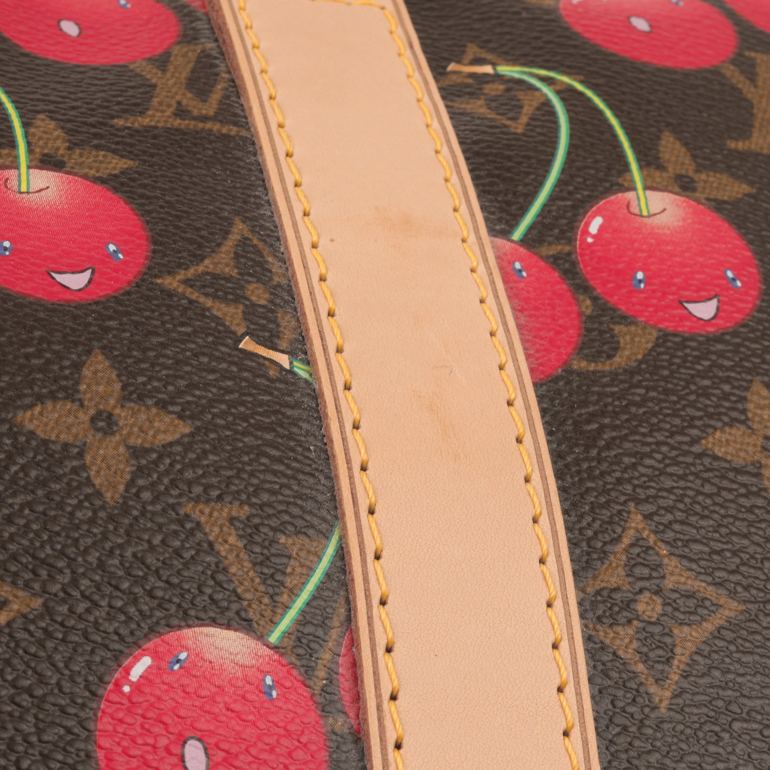 Vintage Louis Vuitton x TM Keepall Bandoulière 45 - Cerises Monogram | Gold Hardware - Image 6