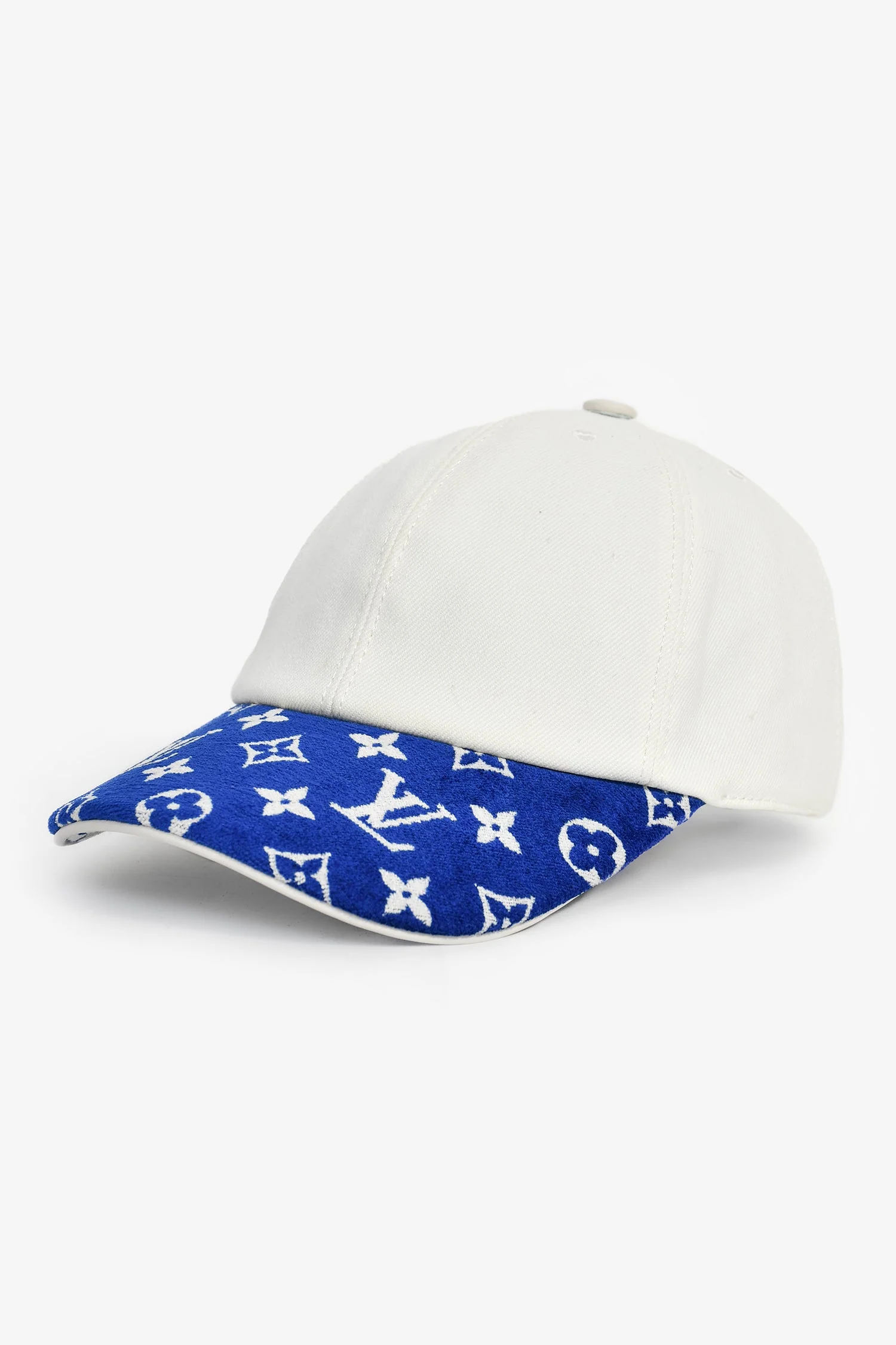 Louis Vuitton White/Blue Fabric Baseball Hat - Image 2