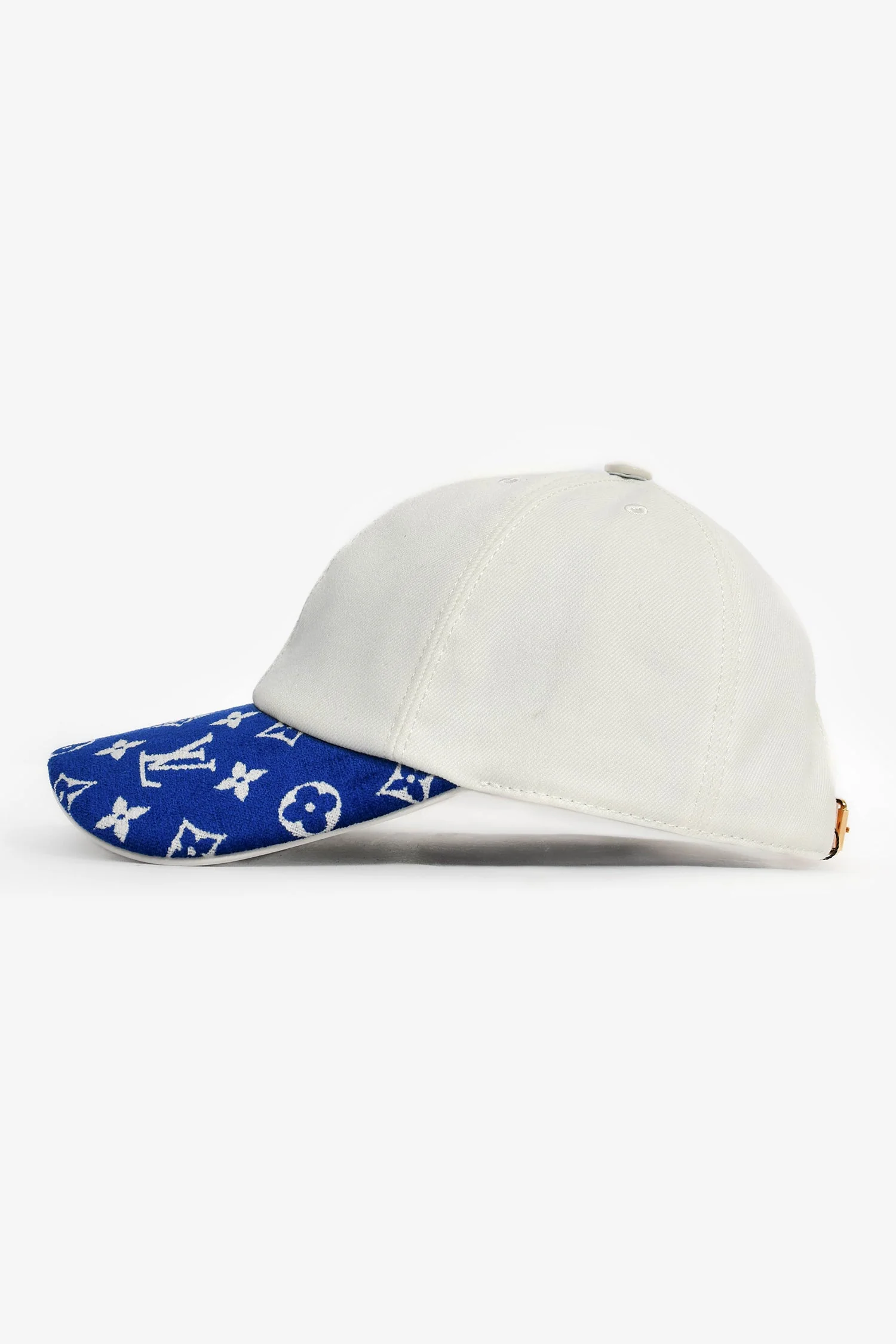 Louis Vuitton White/Blue Fabric Baseball Hat - Image 3