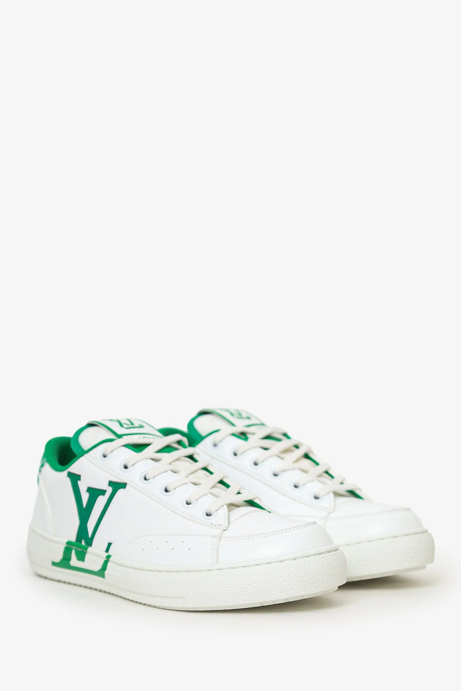 Louis Vuitton White/Green Charlie Sneaker Size 38 - Image 2