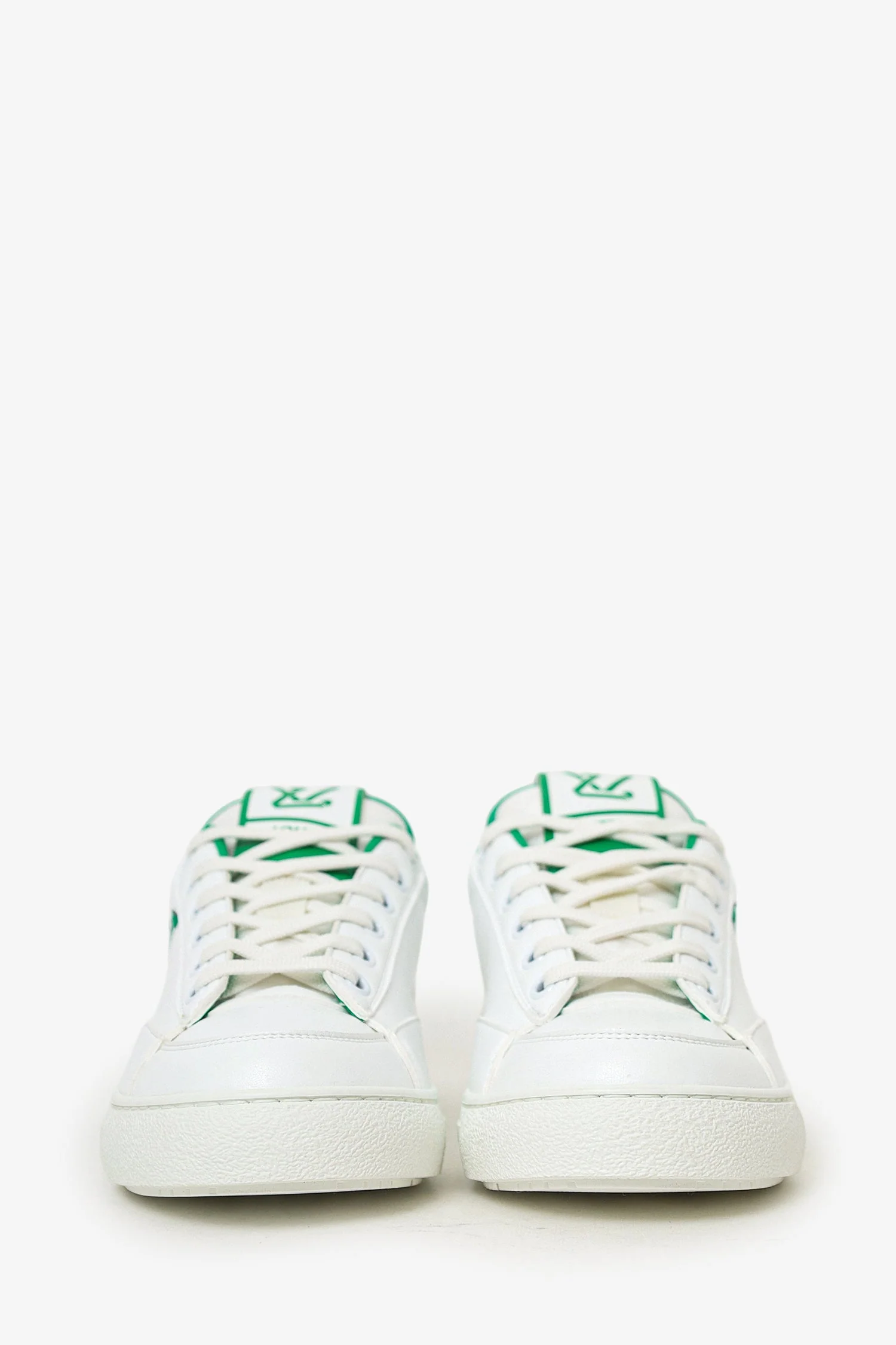 Louis Vuitton White/Green Charlie Sneaker Size 38 - Image 3