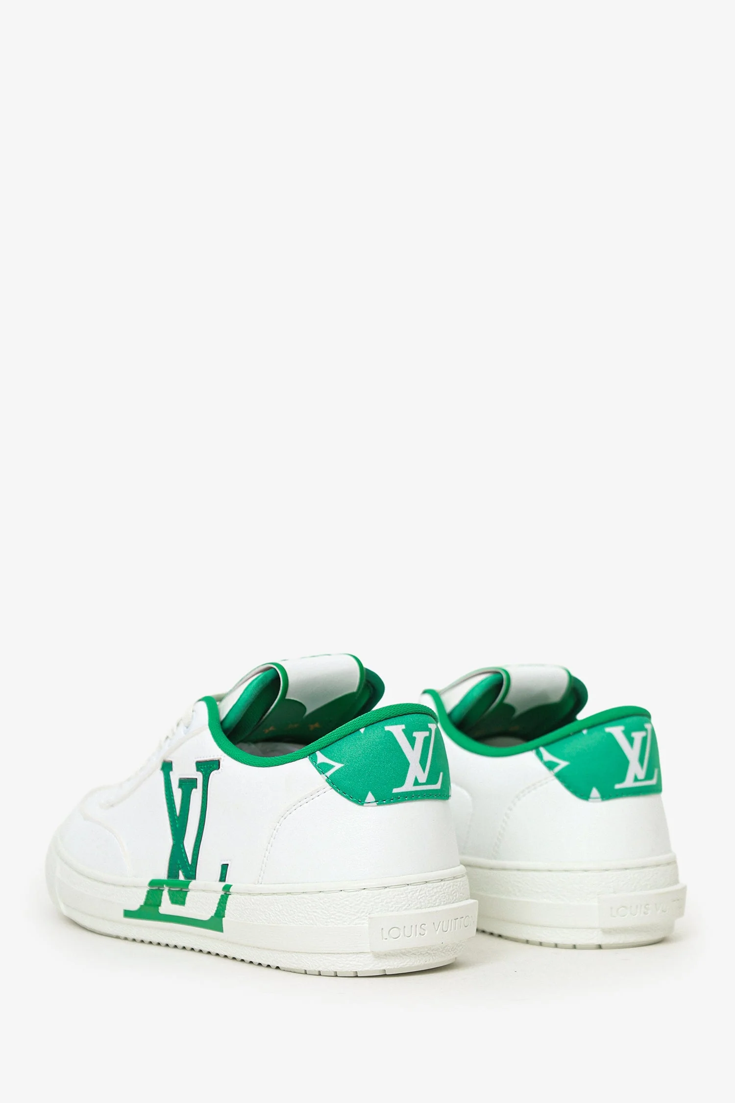 Louis Vuitton White/Green Charlie Sneaker Size 38 - Image 4