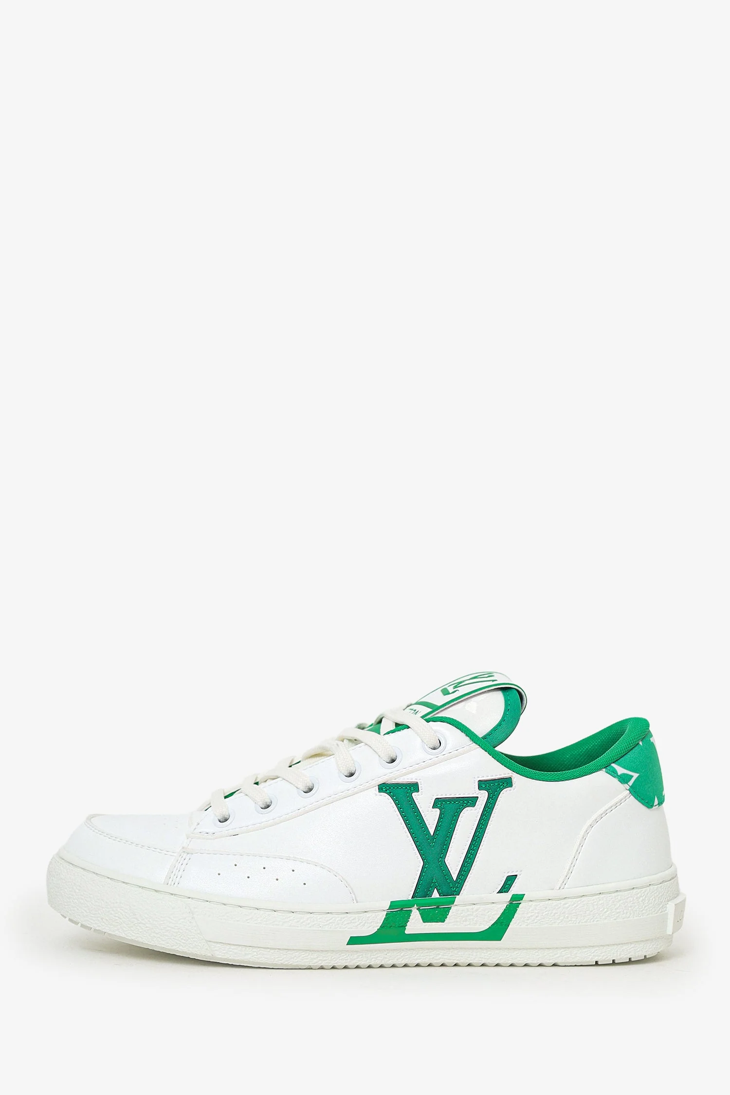 Louis Vuitton White/Green Charlie Sneaker Size 38 - Image 5