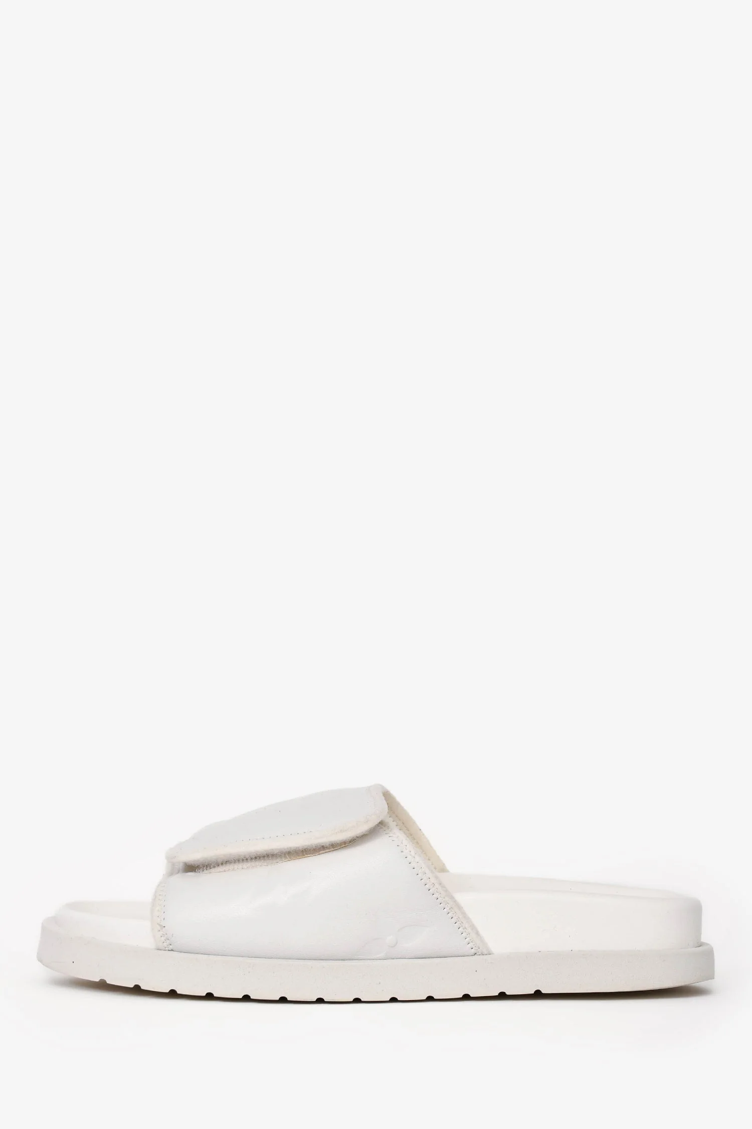Louis Vuitton White Rubber/Leather Miami Slides Size 7 Mens - Image 5