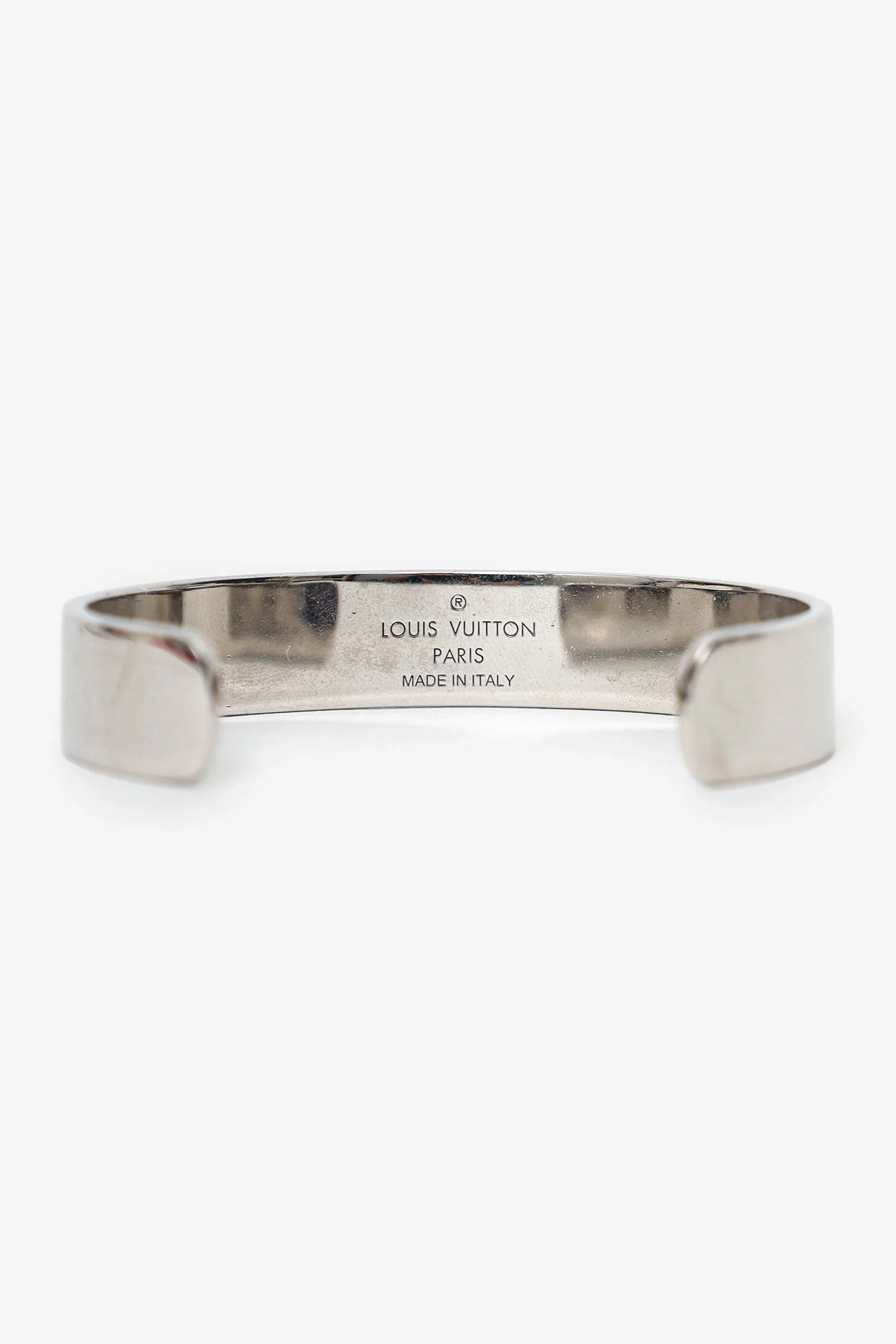 Louis Vuitton x Nigo Silver Tone Squared Strass Bracelet Size M - Image 3